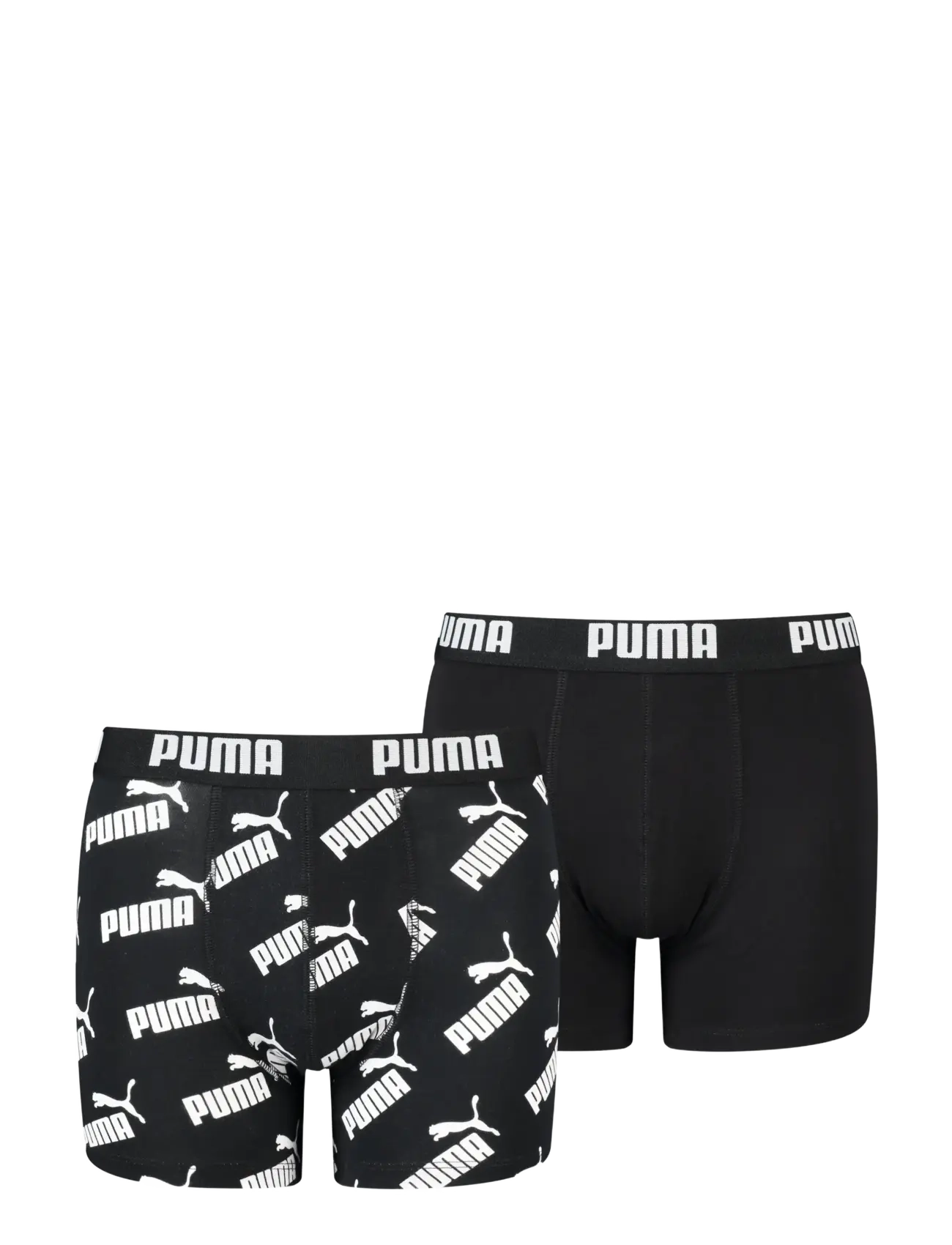 PUMA Puma Boys Aop Boxer 2P, 122-128, Black, Undertøj > Underbukser, Børn