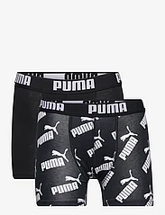 PUMA - PUMA BOYS AOP BOXER 2P - unterhosen - black - 0