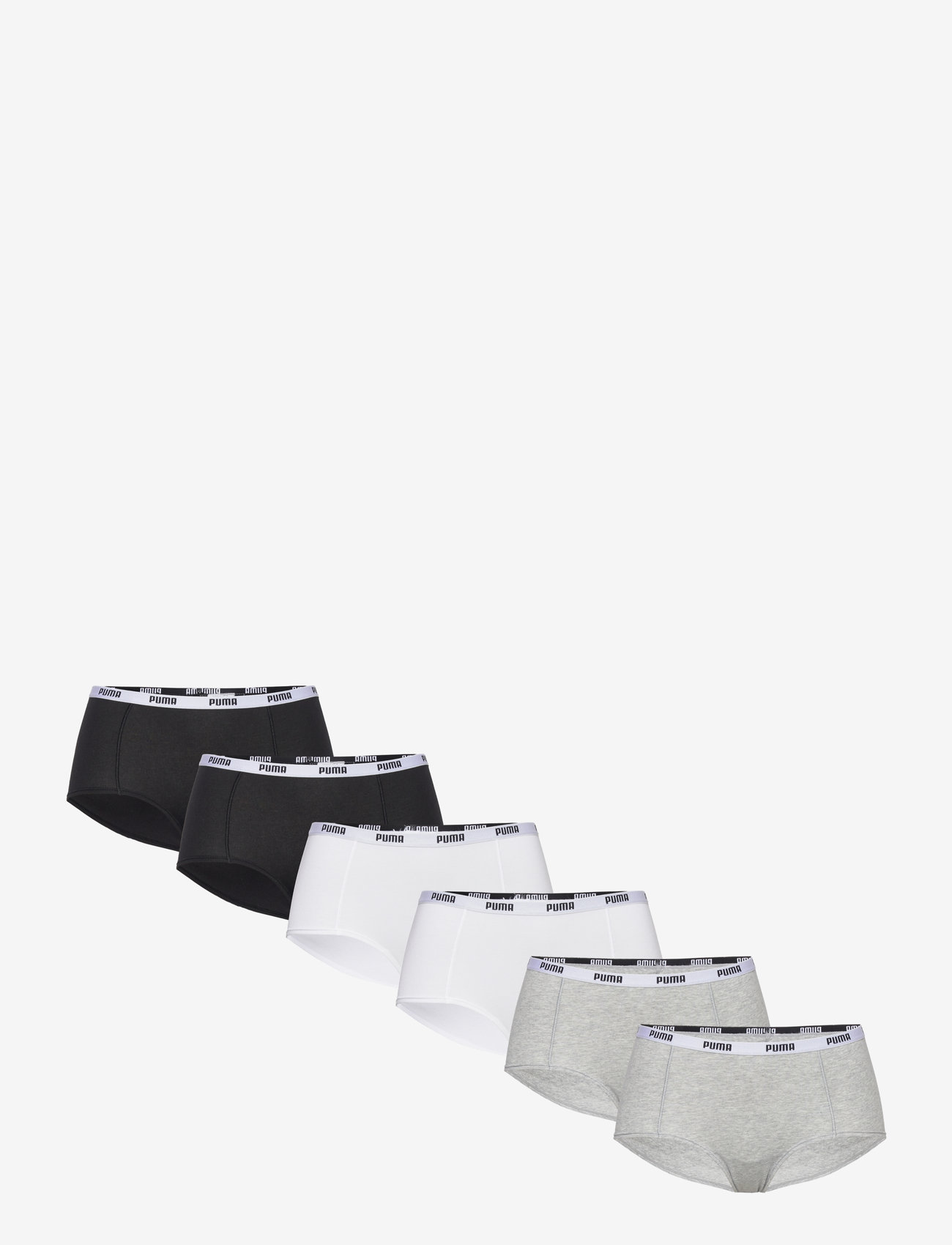 PUMA - PUMA WOMEN MINI SHORT 6P ECOM - undertøj - white / grey / black - 0