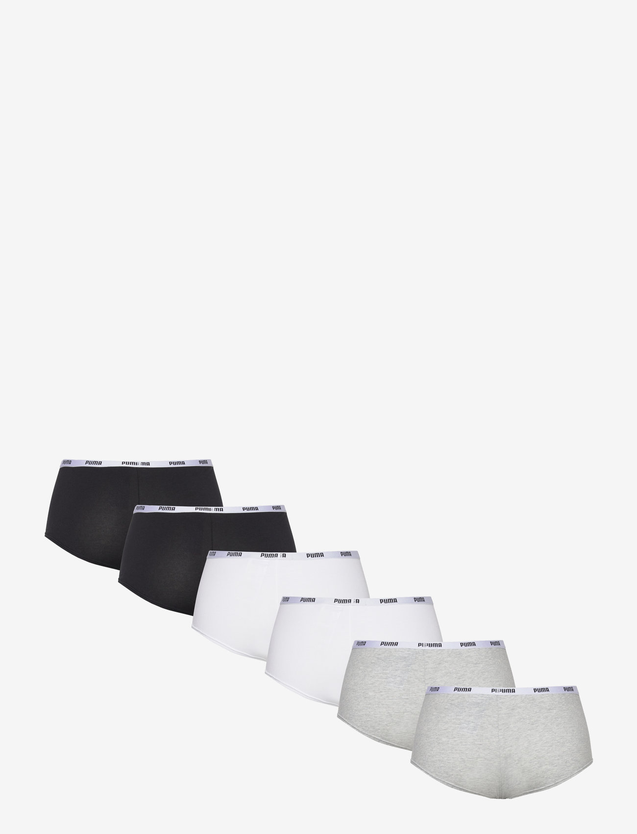 PUMA - PUMA WOMEN MINI SHORT 6P ECOM - undertøj - white / grey / black - 2
