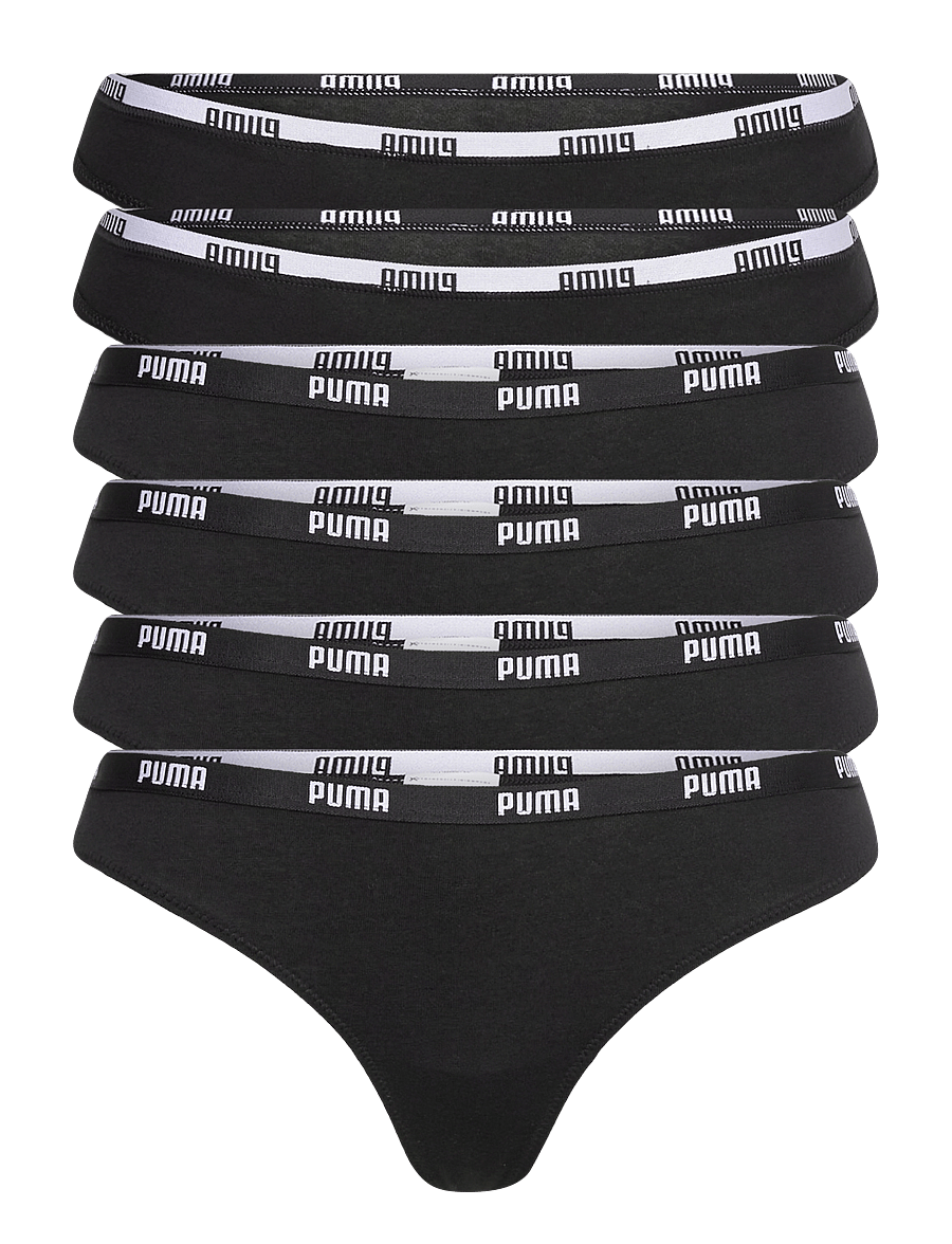 PUMA - PUMA WOMEN STRING 6P ECOM - unterwäsche & socken - black - 0