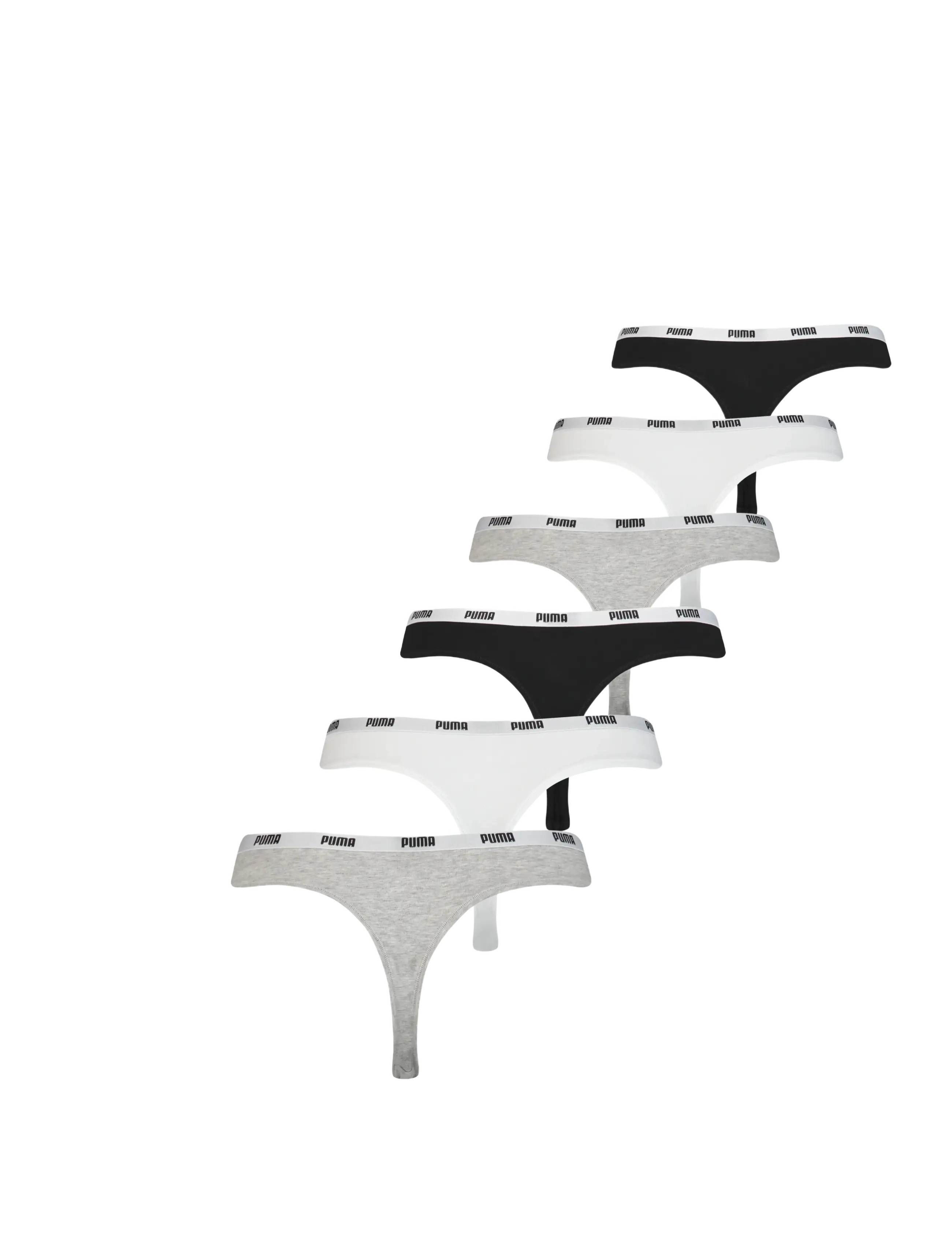 PUMA - PUMA WOMEN STRING 6P ECOM - nærföt og sokkar - grey/black/white - 1