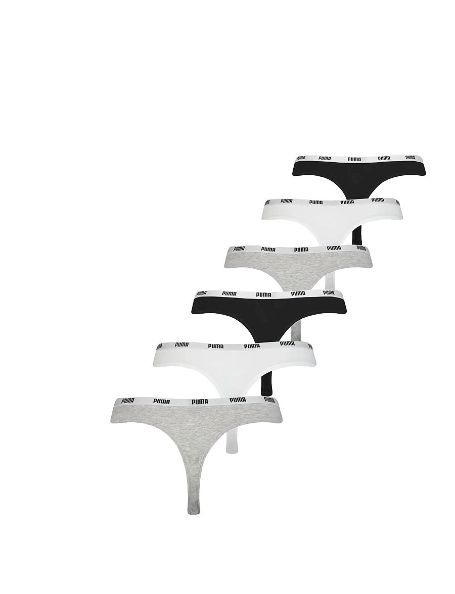 PUMA - PUMA WOMEN STRING 6P ECOM - nærföt og sokkar - grey/black/white - 1