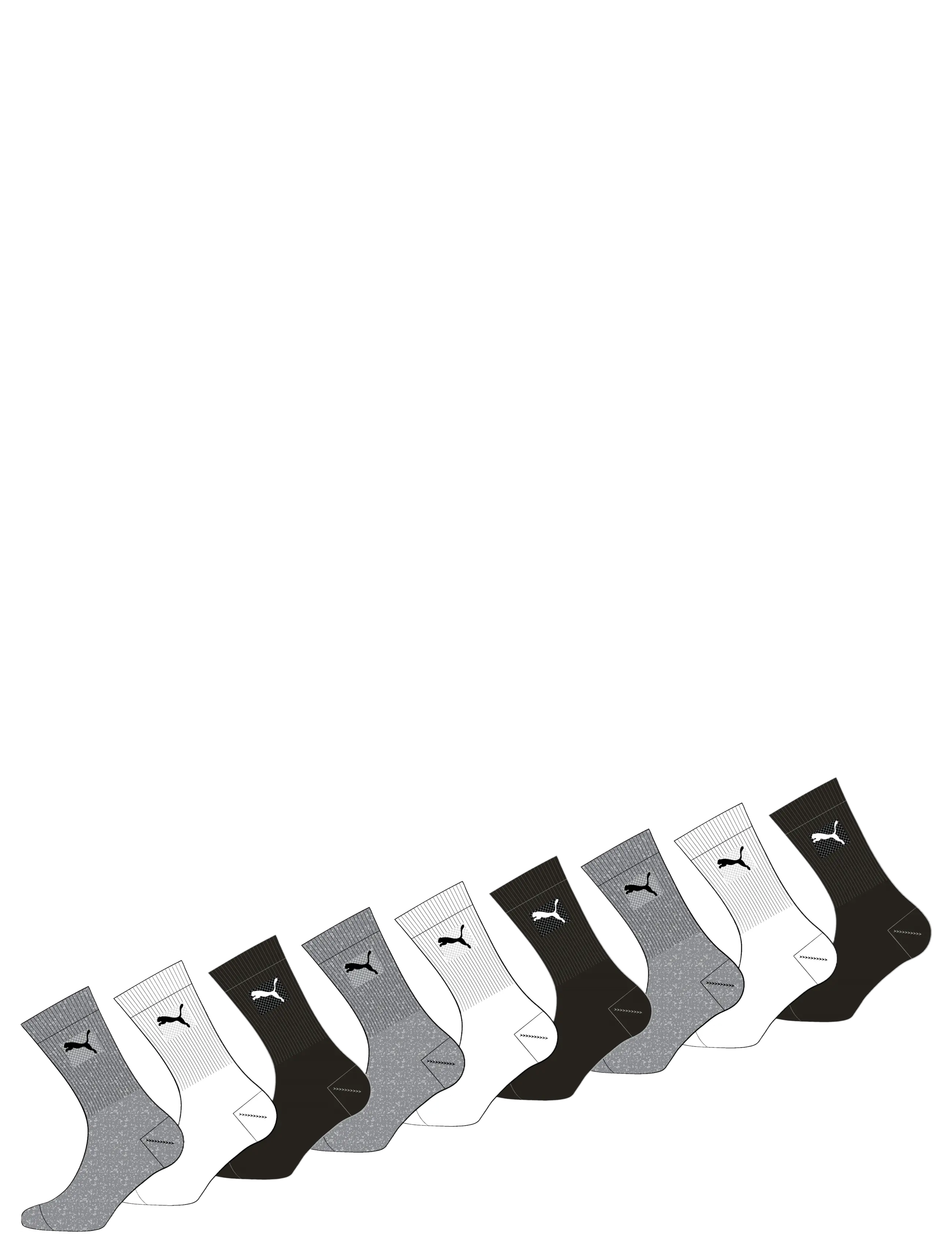 PUMA - PUMA JUNIOR CREW SOCK 9P ECOM - strumpor - grey/white/black - 2