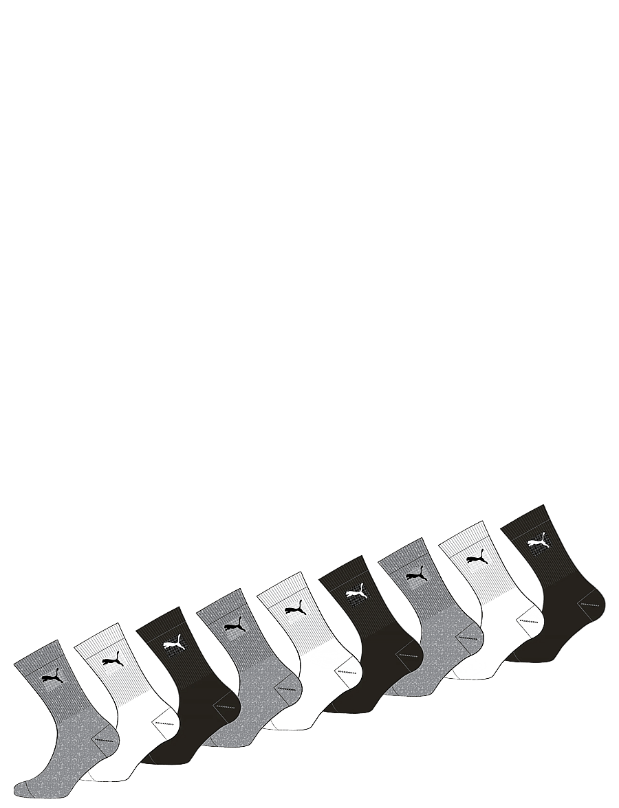 PUMA - PUMA JUNIOR CREW SOCK 9P ECOM - strumpor - grey/white/black - 2