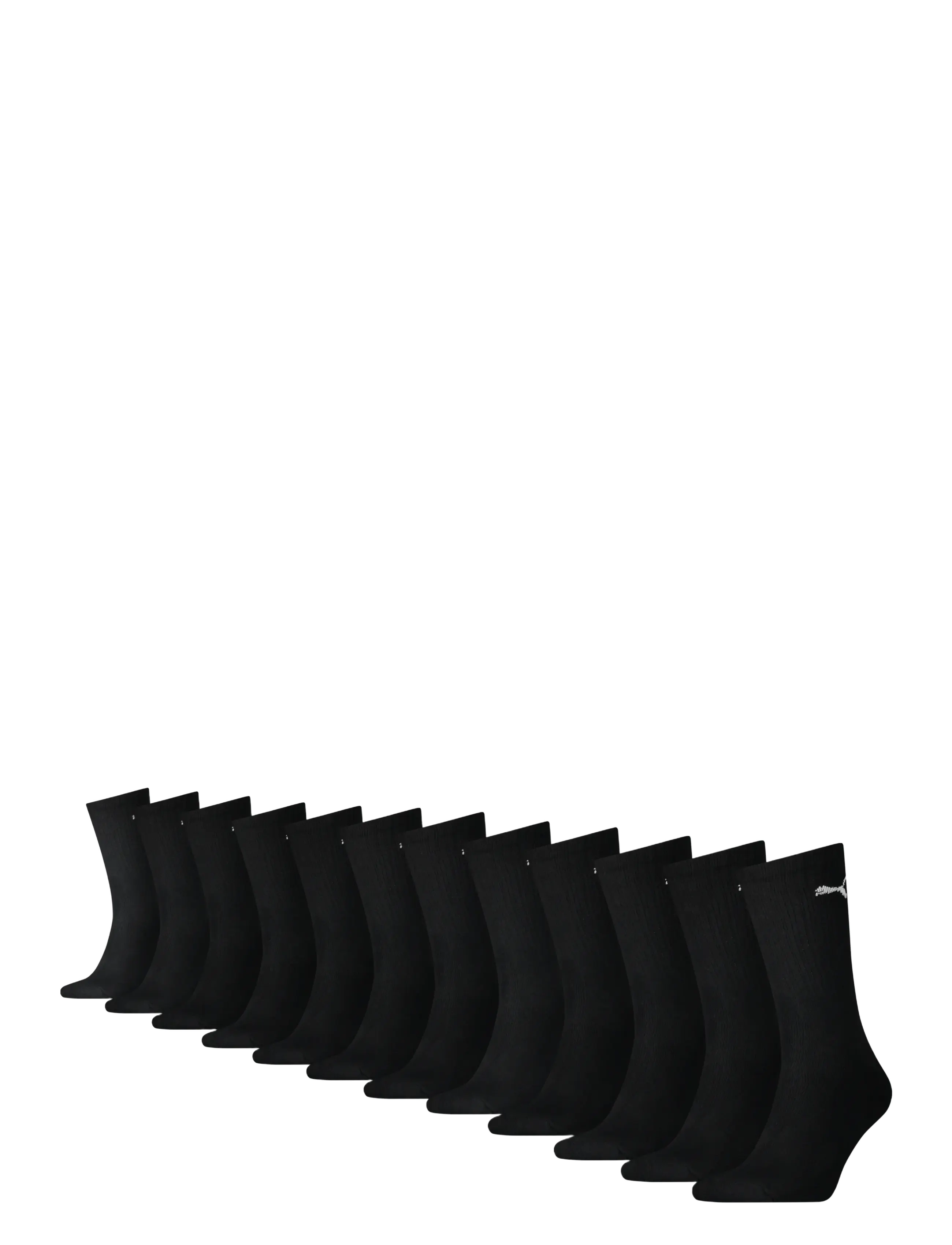 PUMA Puma Crew Sock 12P Ecom, 47-49, Black, Sokker > Almindelige Sokker, Dame
