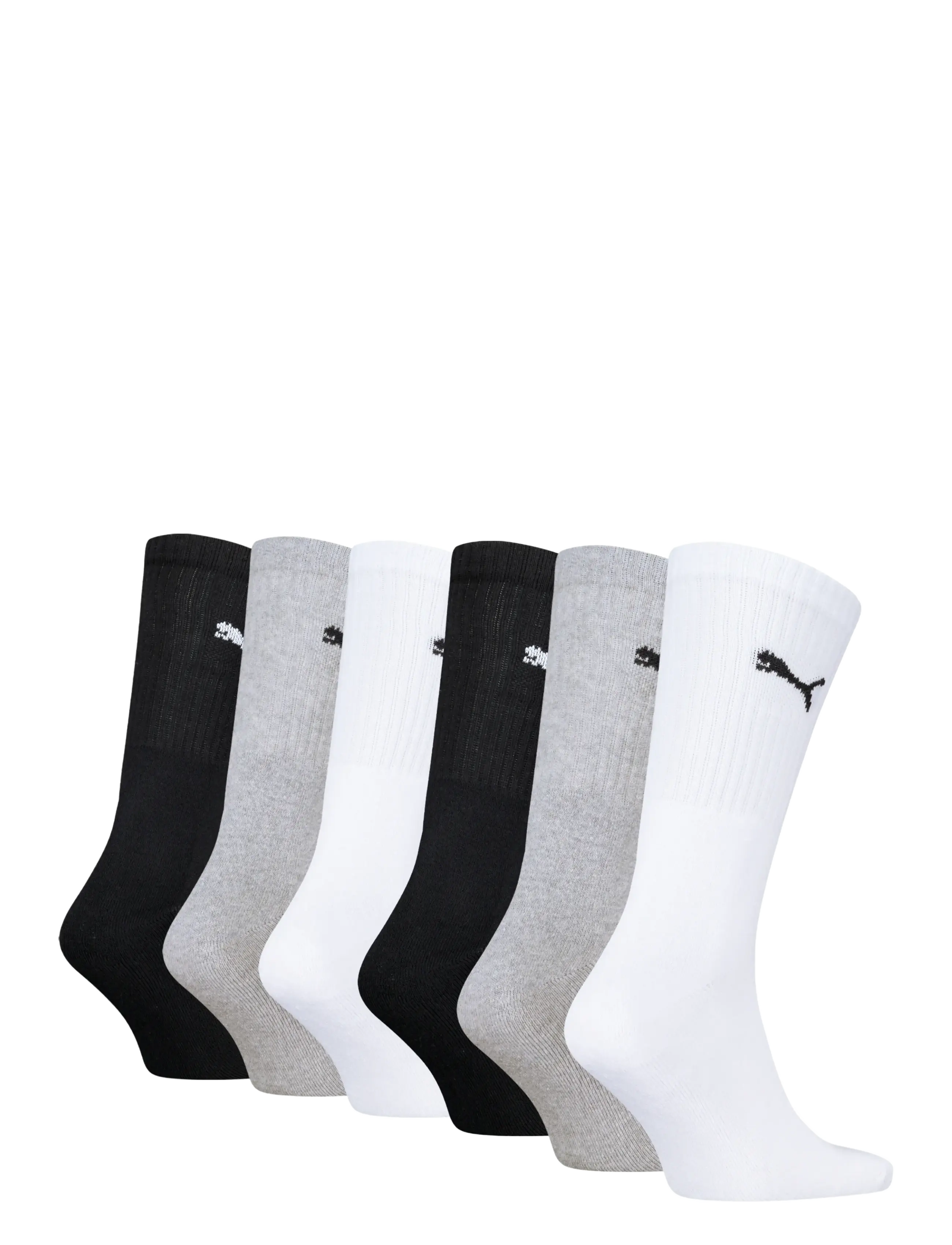 PUMA - PUMA UNISEX CREW SOCK 6P ECOM - sportstrømper - grey combo - 1