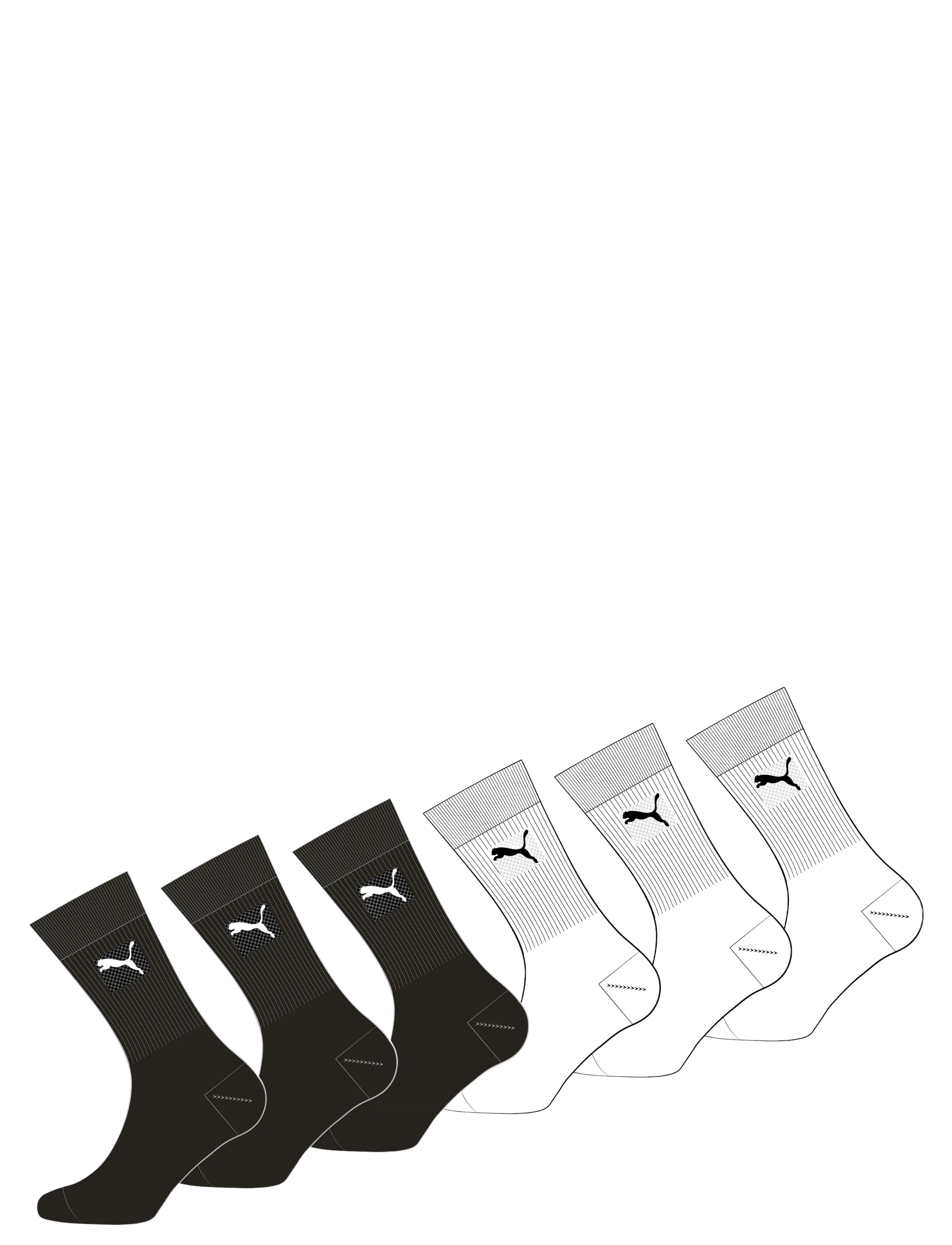 PUMA - PUMA JUNIOR CREW SOCK 6P ECOM - strumpor - black / white - 2