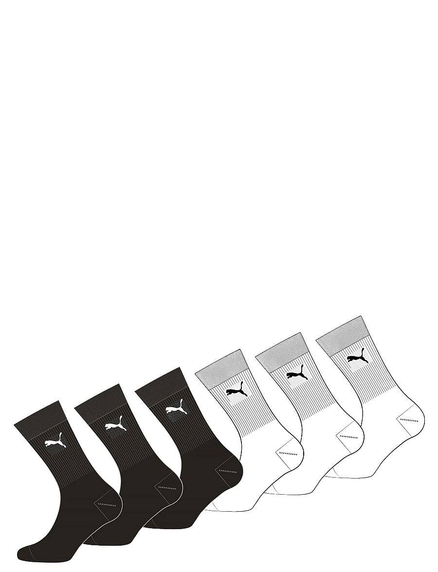 PUMA - PUMA JUNIOR CREW SOCK 6P ECOM - strumpor - black / white - 2