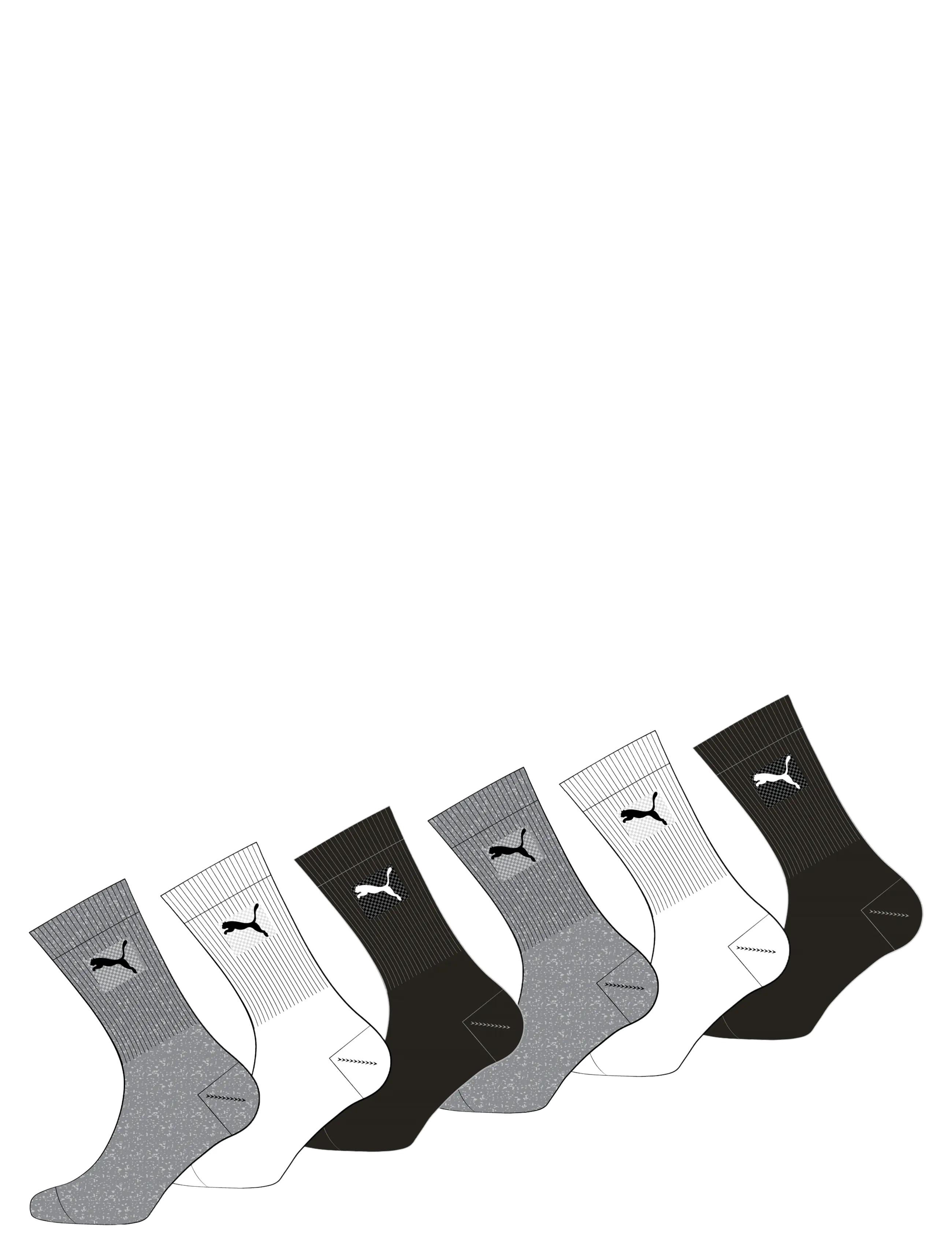 PUMA - PUMA JUNIOR CREW SOCK 6P ECOM - strümpfe - black/white/grey - 2