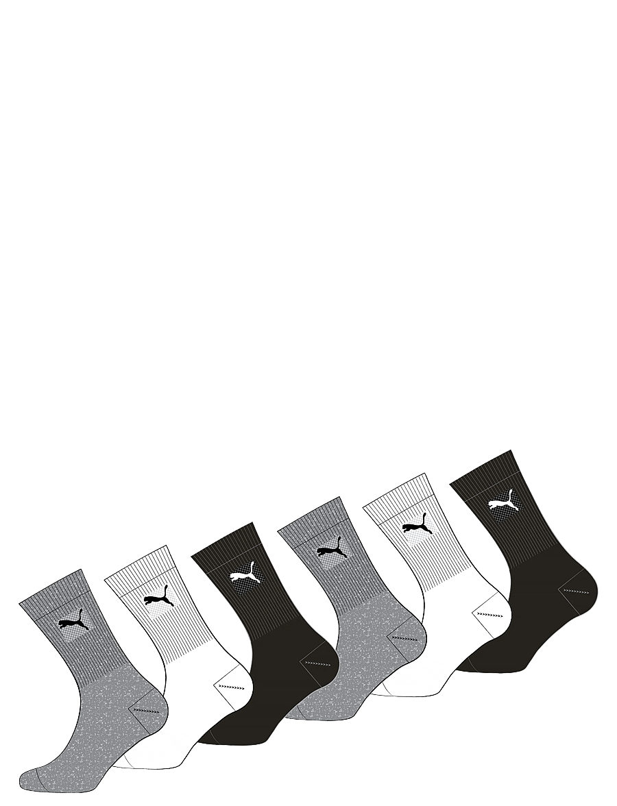 PUMA - PUMA JUNIOR CREW SOCK 6P ECOM - strümpfe - black/white/grey - 2