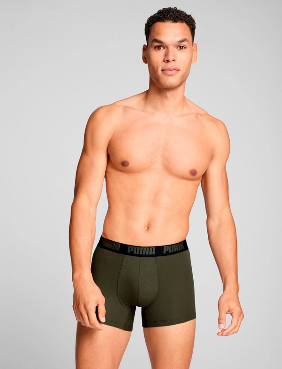 PUMA - PUMA MEN EVERYDAY BASIC BOXERS 2P - boxershorts - forest night tonal - 0