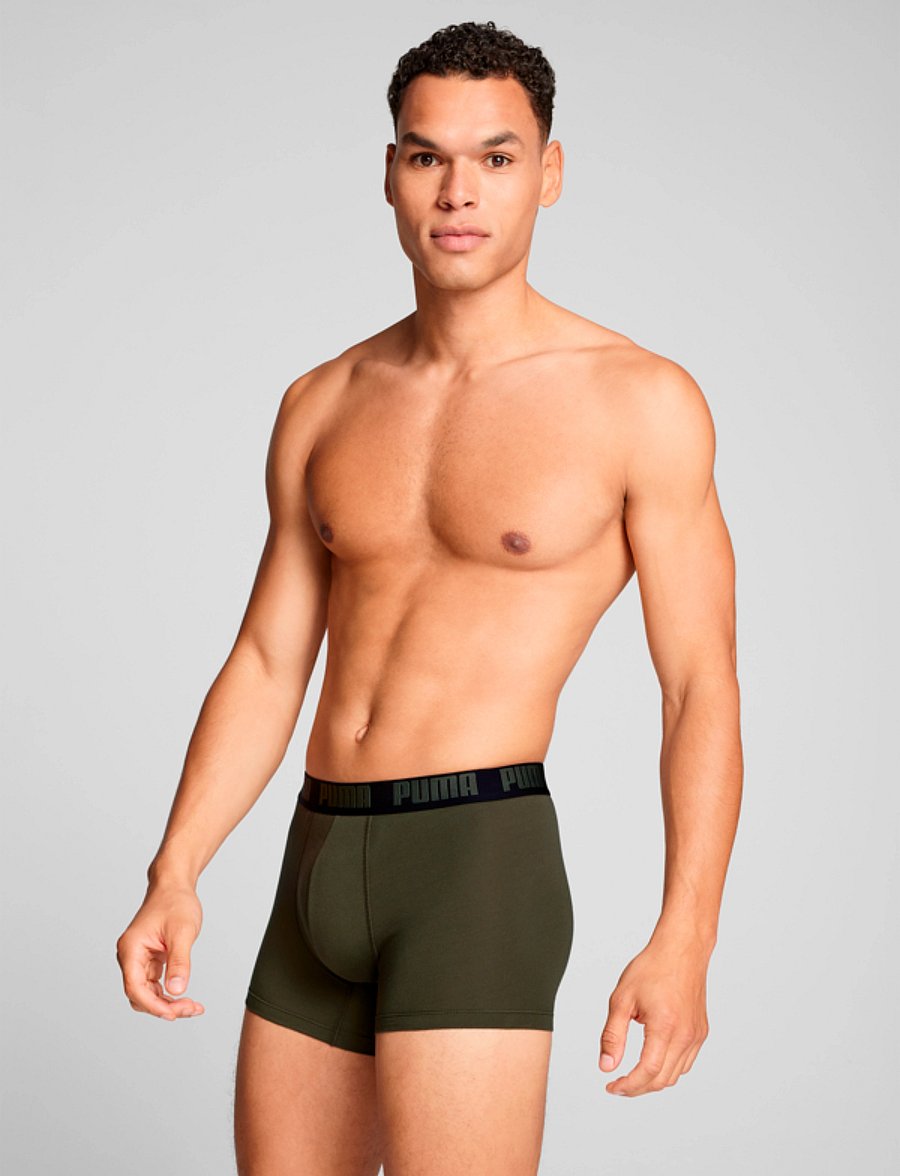PUMA - PUMA MEN EVERYDAY BASIC BOXERS 2P - boxershorts - forest night tonal - 4