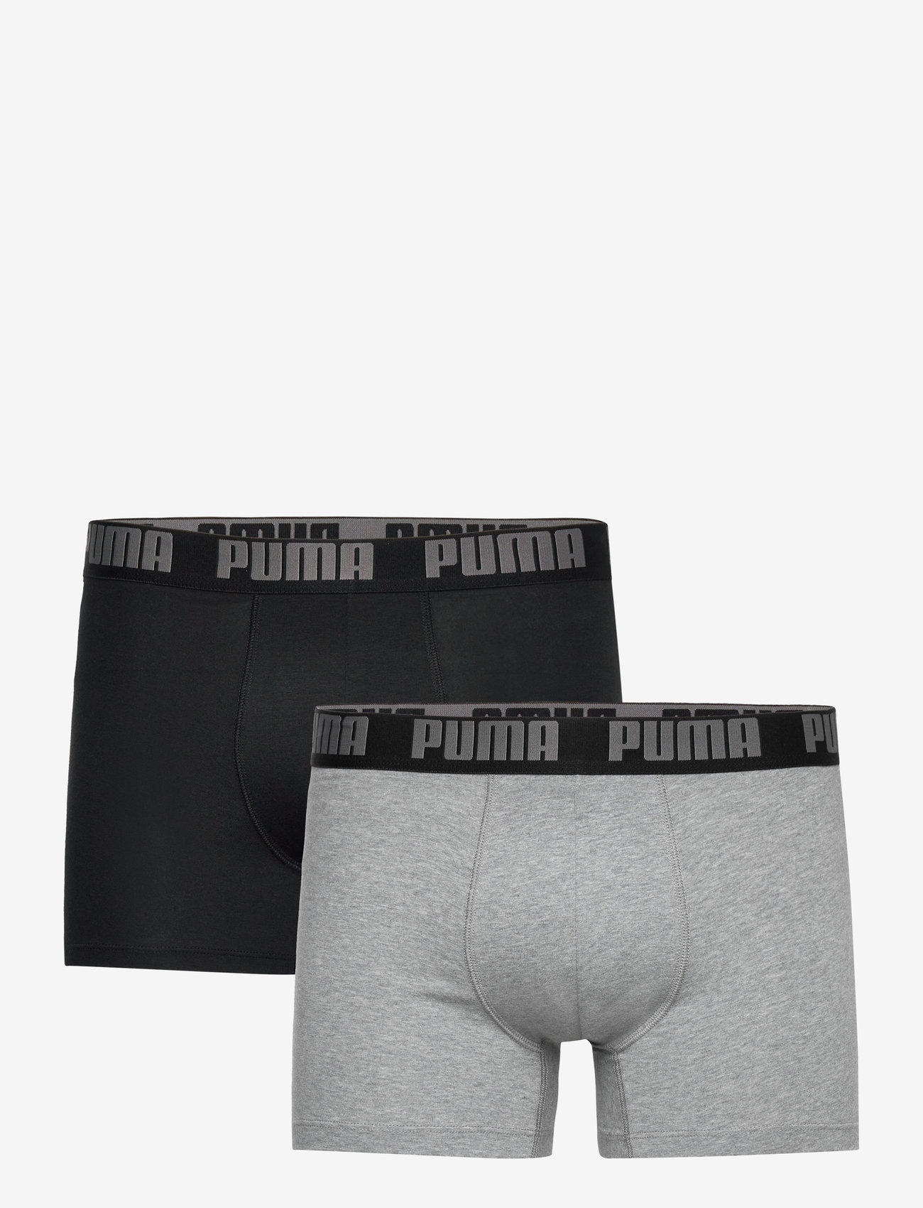 PUMA - PUMA MEN EVERYDAY BASIC BOXERS 2P - boxerkalsonger - grey melange / black - 1