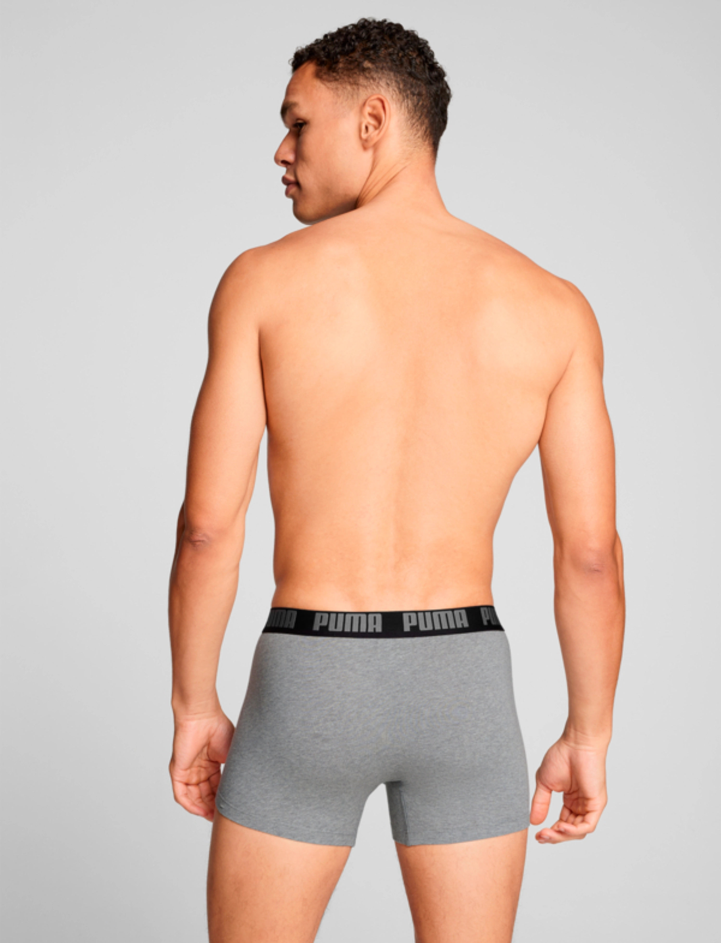 PUMA - PUMA MEN EVERYDAY BASIC BOXERS 2P - najniższe ceny - grey melange / black - 3