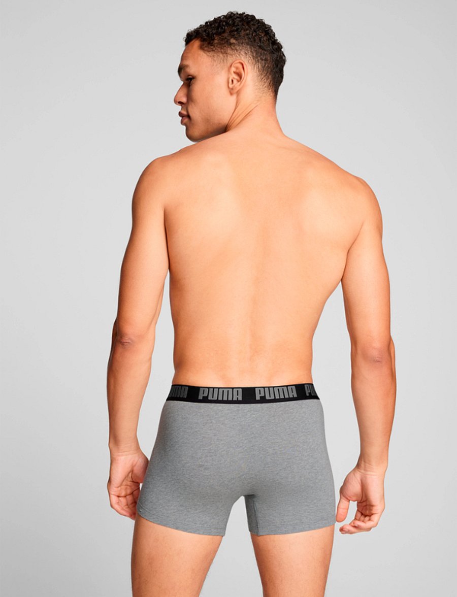 PUMA - PUMA MEN EVERYDAY BASIC BOXERS 2P - boxershorts - grey melange / black - 3