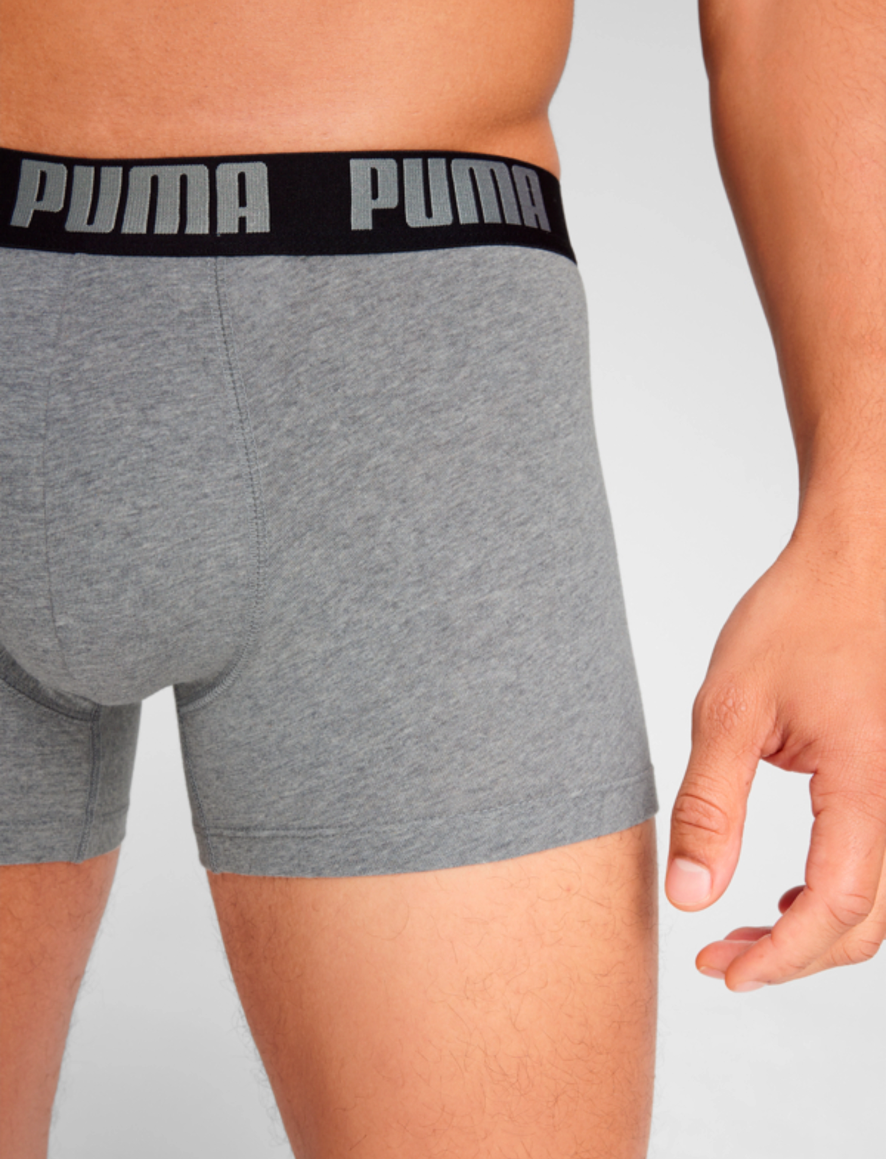 PUMA - PUMA MEN EVERYDAY BASIC BOXERS 2P - najniższe ceny - grey melange / black - 5