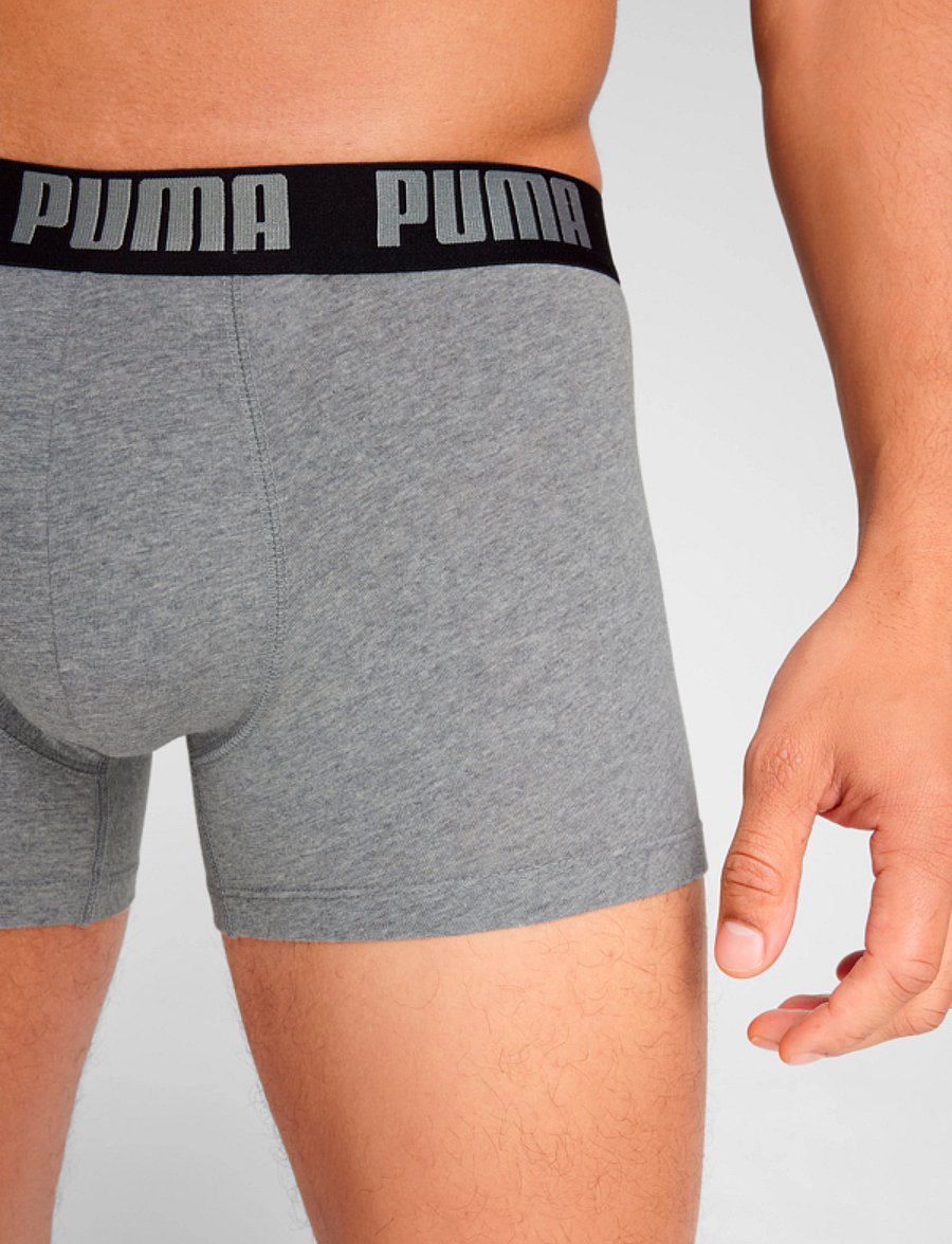 PUMA - PUMA MEN EVERYDAY BASIC BOXERS 2P - boxershorts - grey melange / black - 5