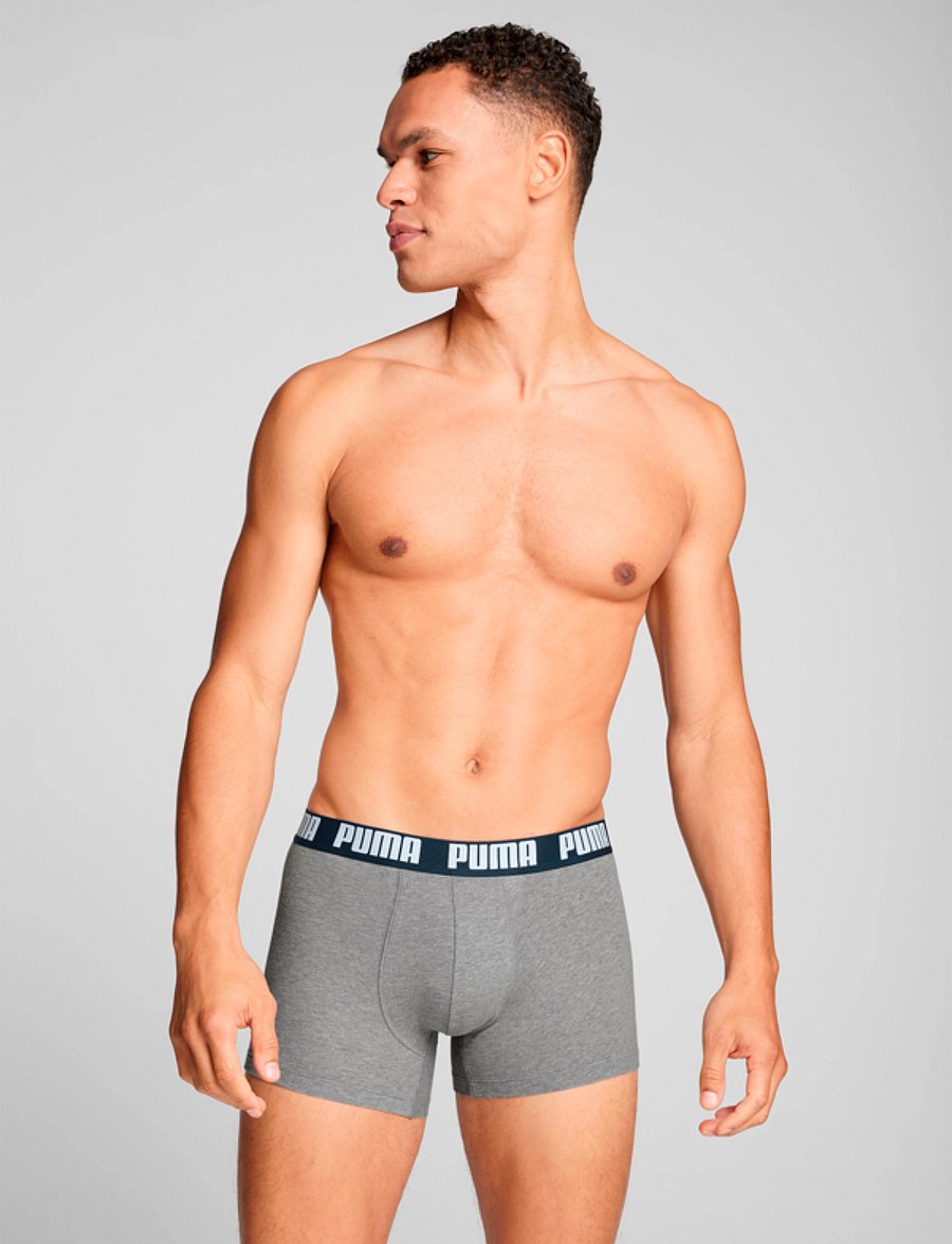 PUMA - PUMA MEN EVERYDAY BASIC BOXERS 2P - bokserit - navy / grey melange - 2