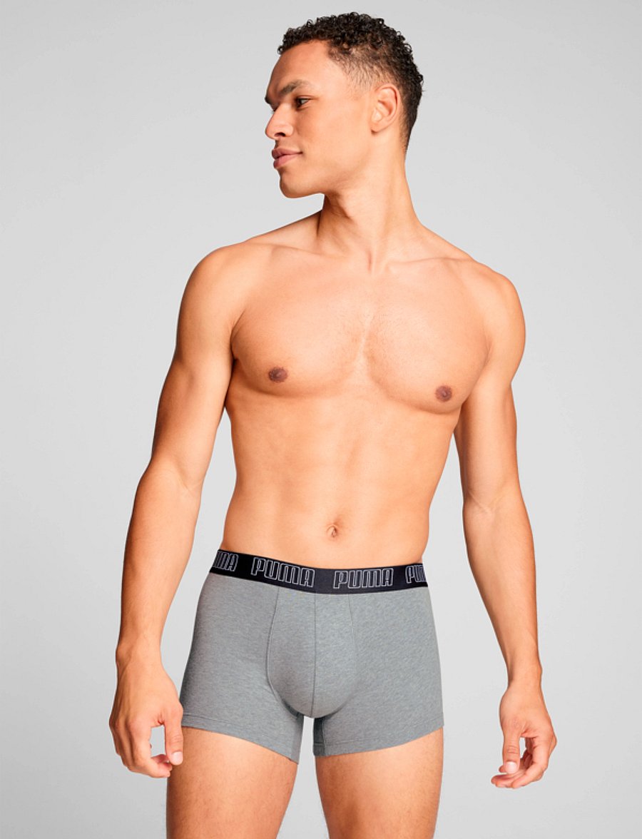 PUMA - PUMA MEN EVERYDAY TRUNKS 2P - boxers - grey melange / black - 2
