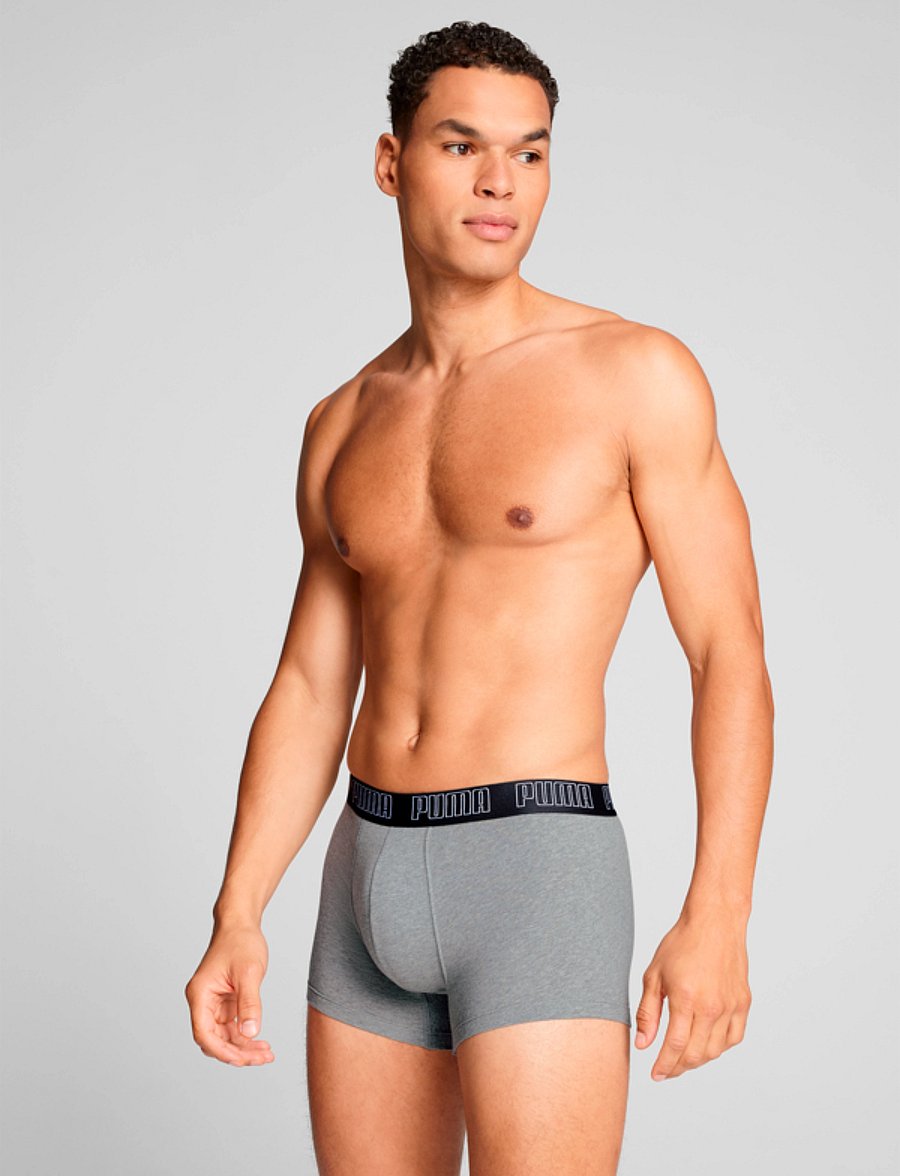 PUMA - PUMA MEN EVERYDAY TRUNKS 2P - boxers - grey melange / black - 4