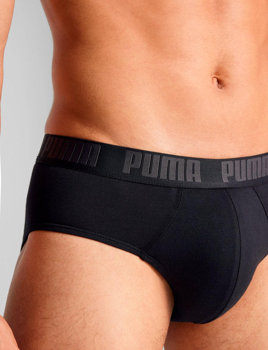 PUMA - PUMA MEN EVERYDAY BRIEFS 2P - alusvaatteet ja sukat - black / black - 4