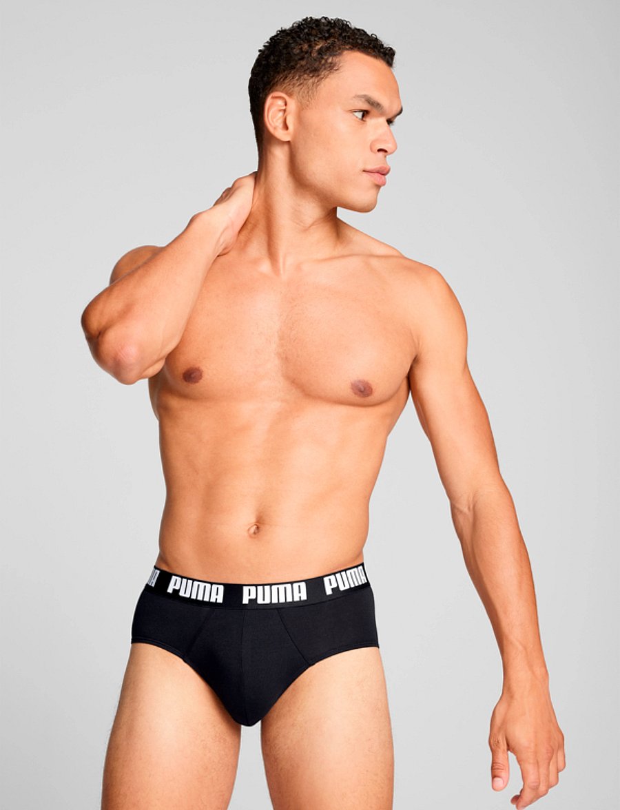 PUMA - PUMA MEN EVERYDAY BRIEFS 2P - sous-vêtements et chaussettes - white / black - 2