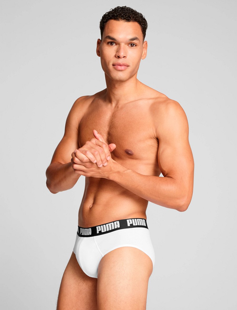 PUMA - PUMA MEN EVERYDAY BRIEFS 2P - sous-vêtements et chaussettes - white / black - 4