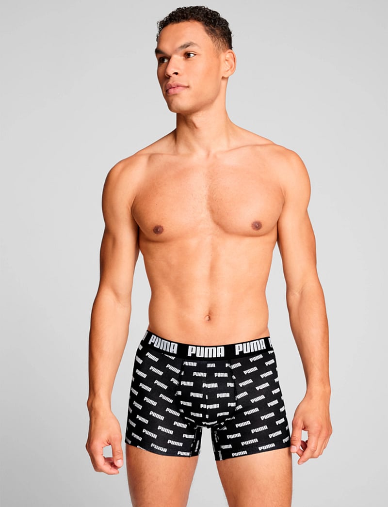 PUMA - PUMA MEN EVERYDAY LOGO PRINT BOXERS - boxerkalsonger - black / black - 0