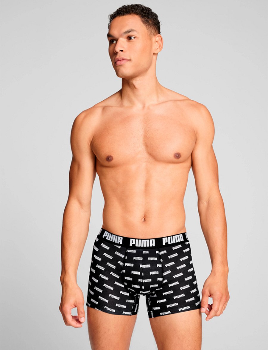PUMA - PUMA MEN EVERYDAY LOGO PRINT BOXERS - boxers - black / black - 0