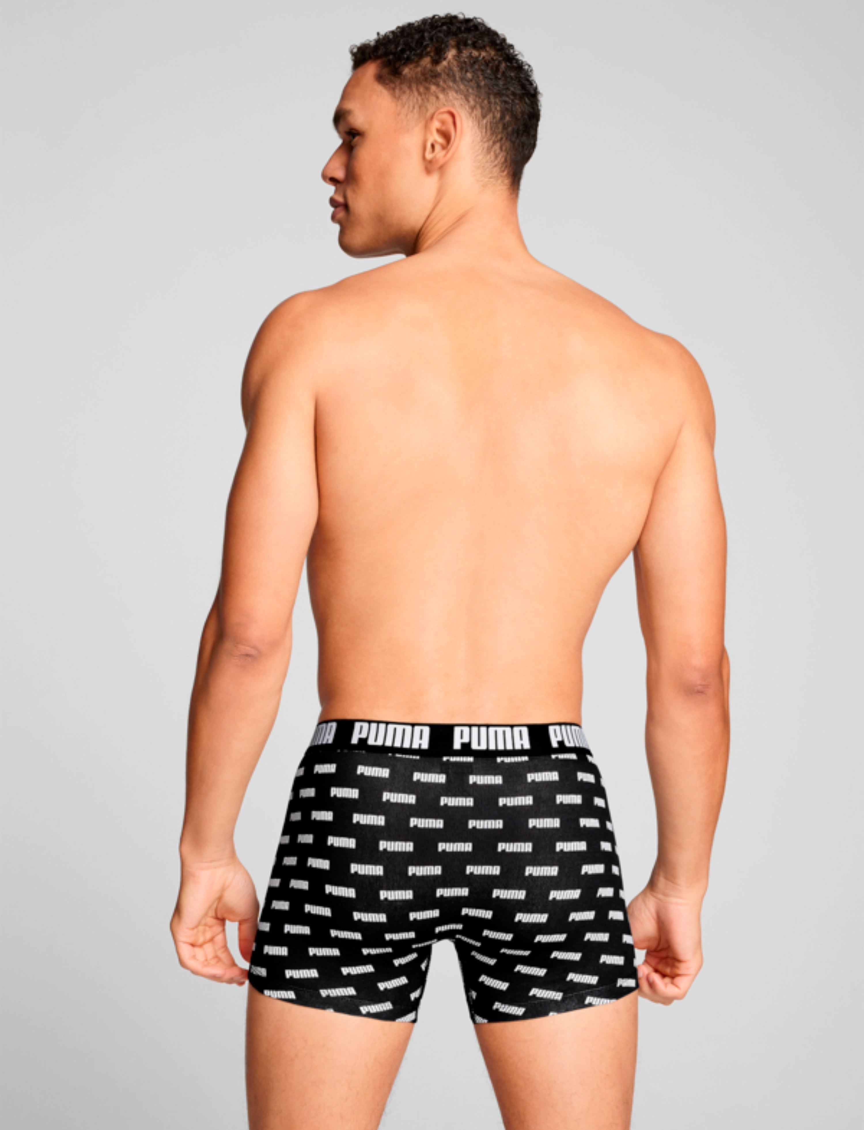 PUMA - PUMA MEN EVERYDAY LOGO PRINT BOXERS - boxers - black / black - 3