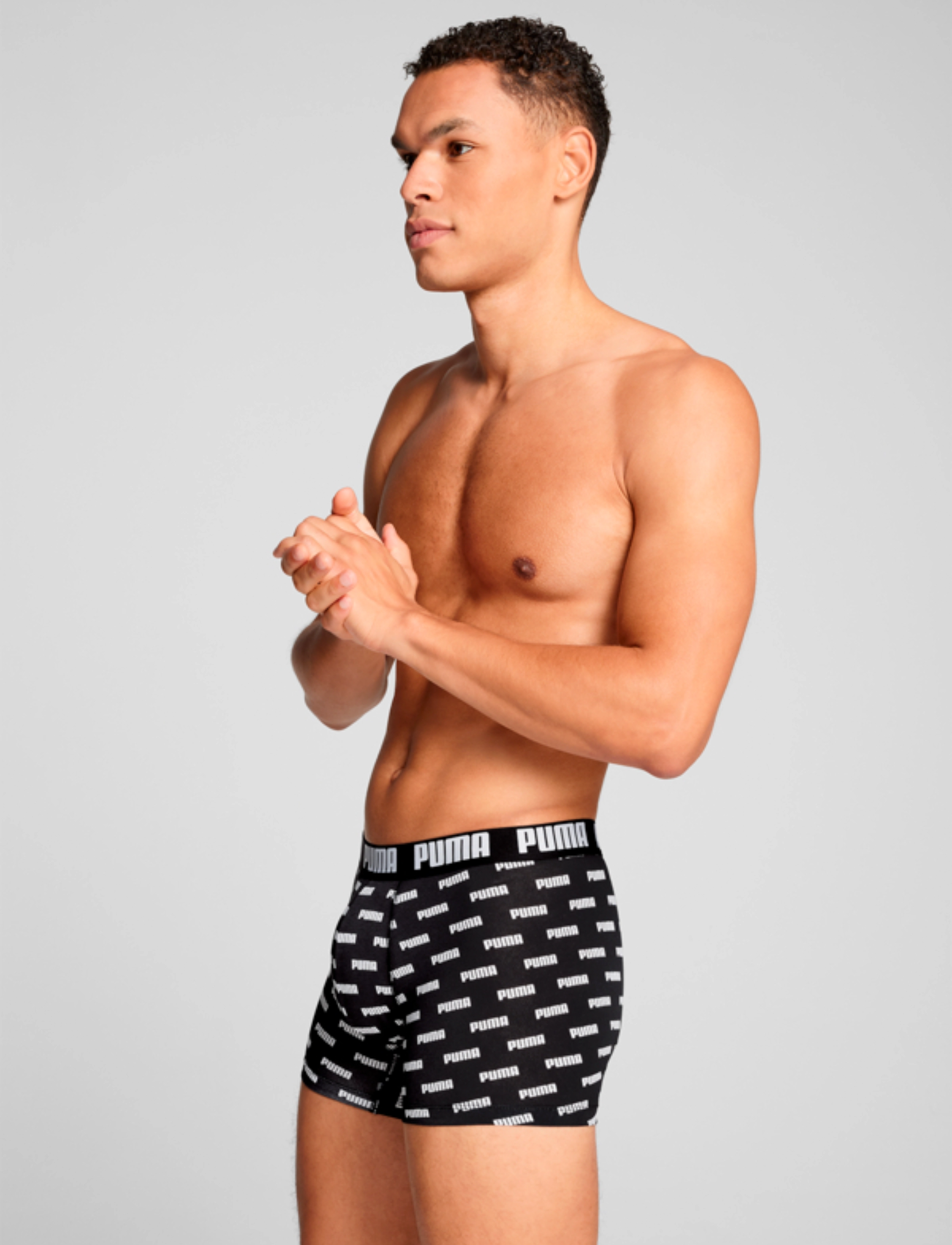 PUMA - PUMA MEN EVERYDAY LOGO PRINT BOXERS - boxers - black / black - 4