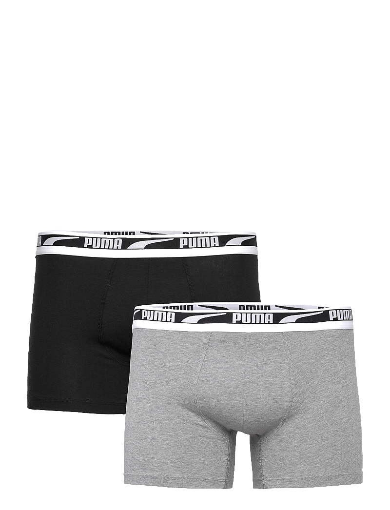 PUMA - PUMA MEN EVERYDAY MULTI LOGO BOXERS - boxershorts - grey melange / black - 1