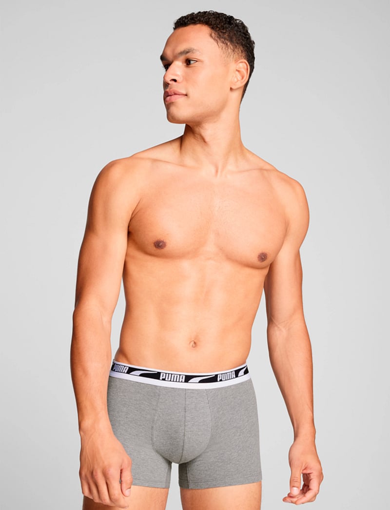 PUMA - PUMA MEN EVERYDAY MULTI LOGO BOXERS - boxershorts - grey melange / black - 2