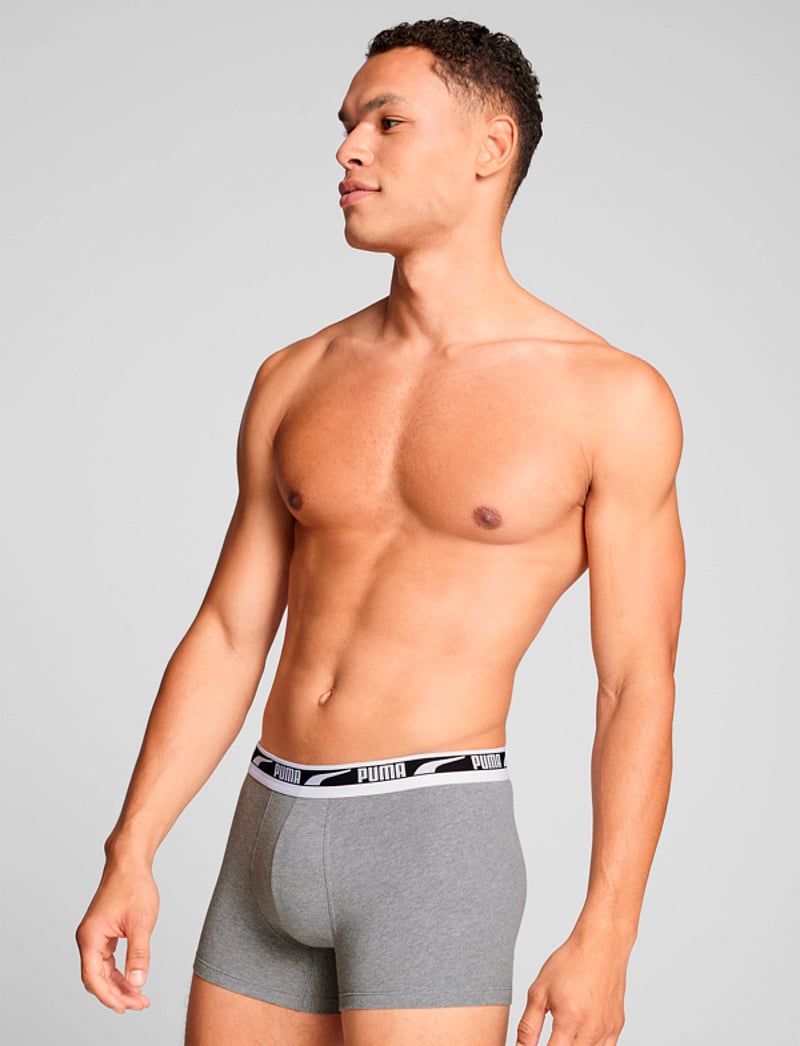 PUMA - PUMA MEN EVERYDAY MULTI LOGO BOXERS - boxershorts - grey melange / black - 4