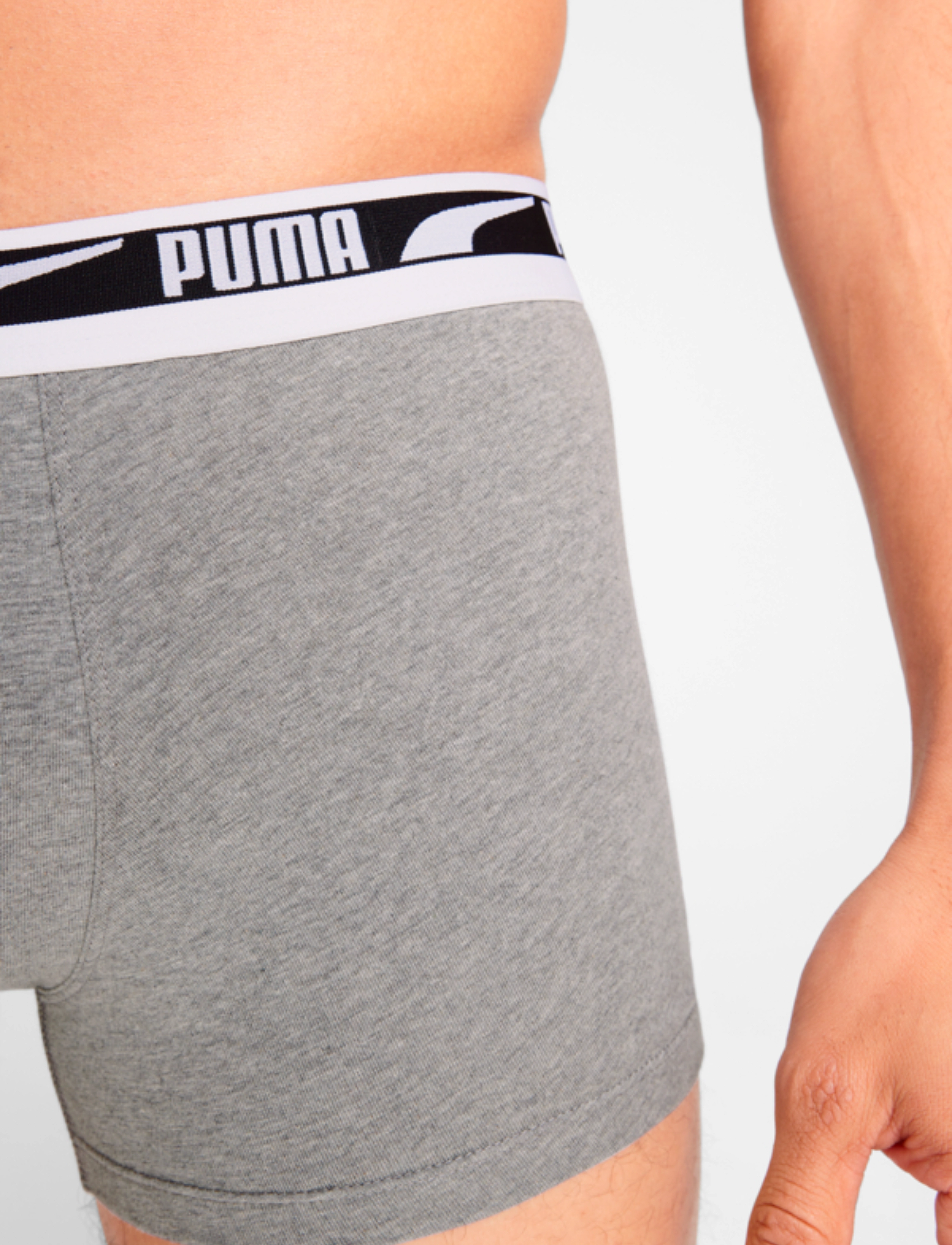 PUMA - PUMA MEN EVERYDAY MULTI LOGO BOXERS 2P - bokserit - grey melange / black - 5