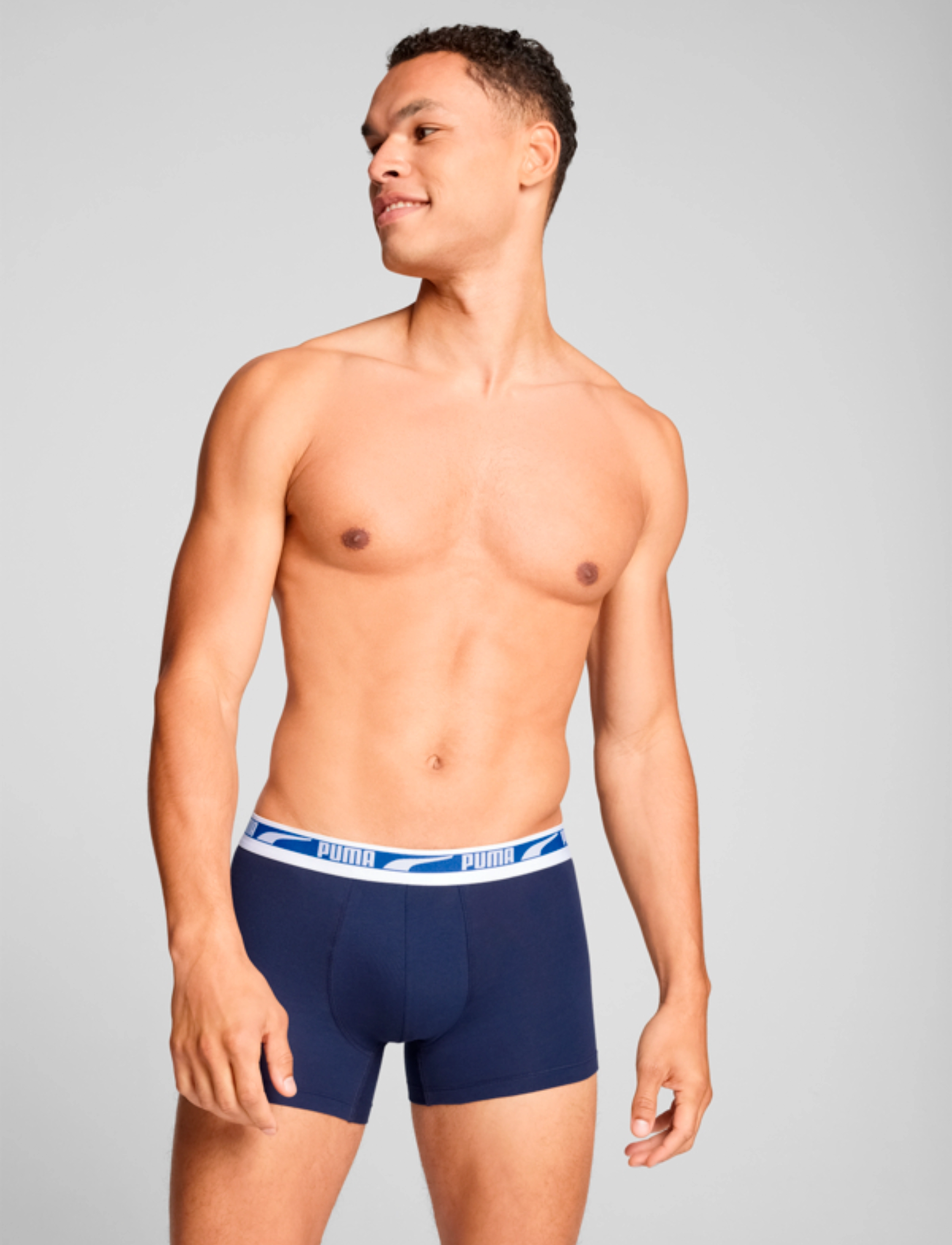 PUMA - PUMA MEN EVERYDAY MULTI LOGO BOXERS 2P - boxers - navy combo - 2