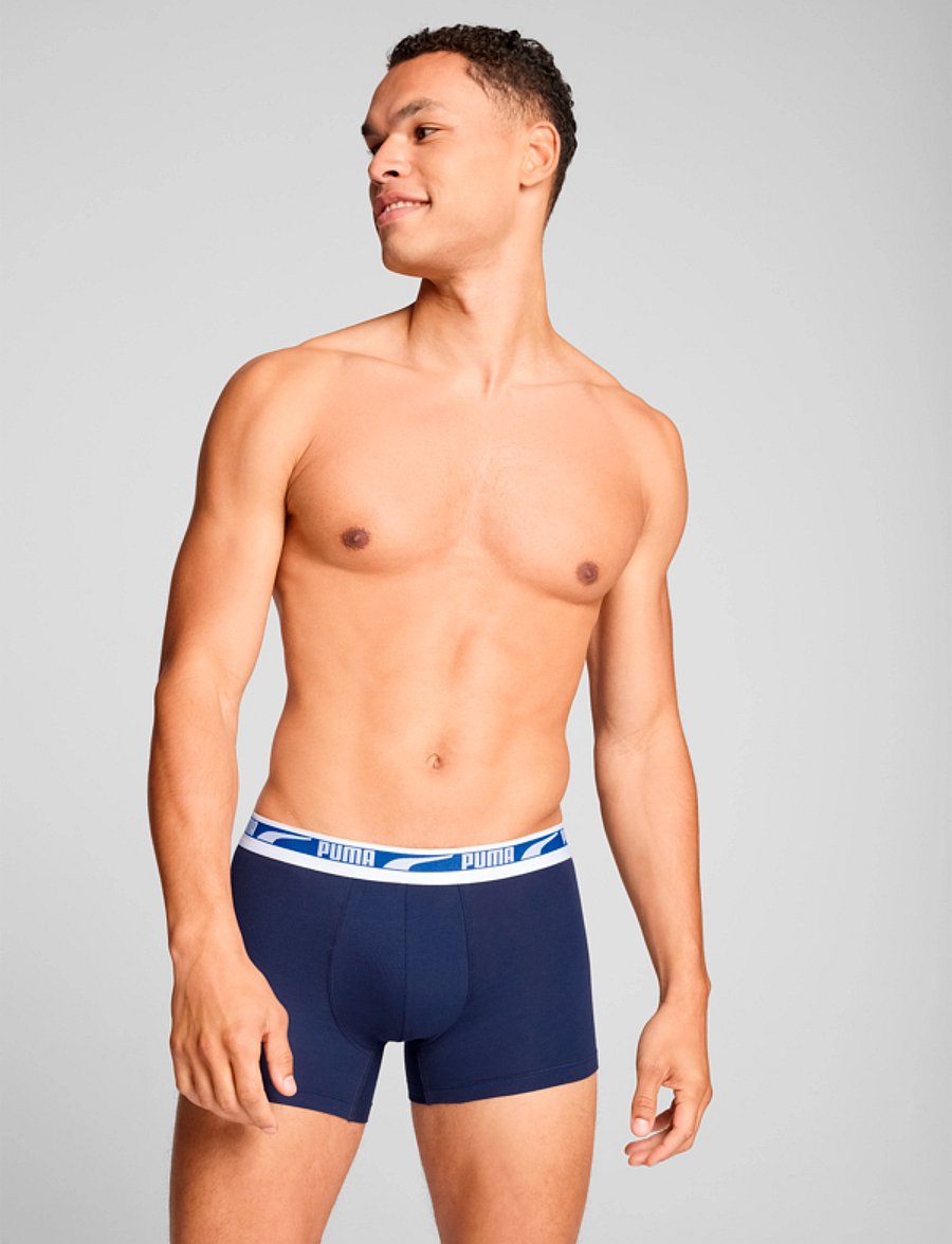 PUMA - PUMA MEN EVERYDAY MULTI LOGO BOXERS 2P - bokserit - navy combo - 2