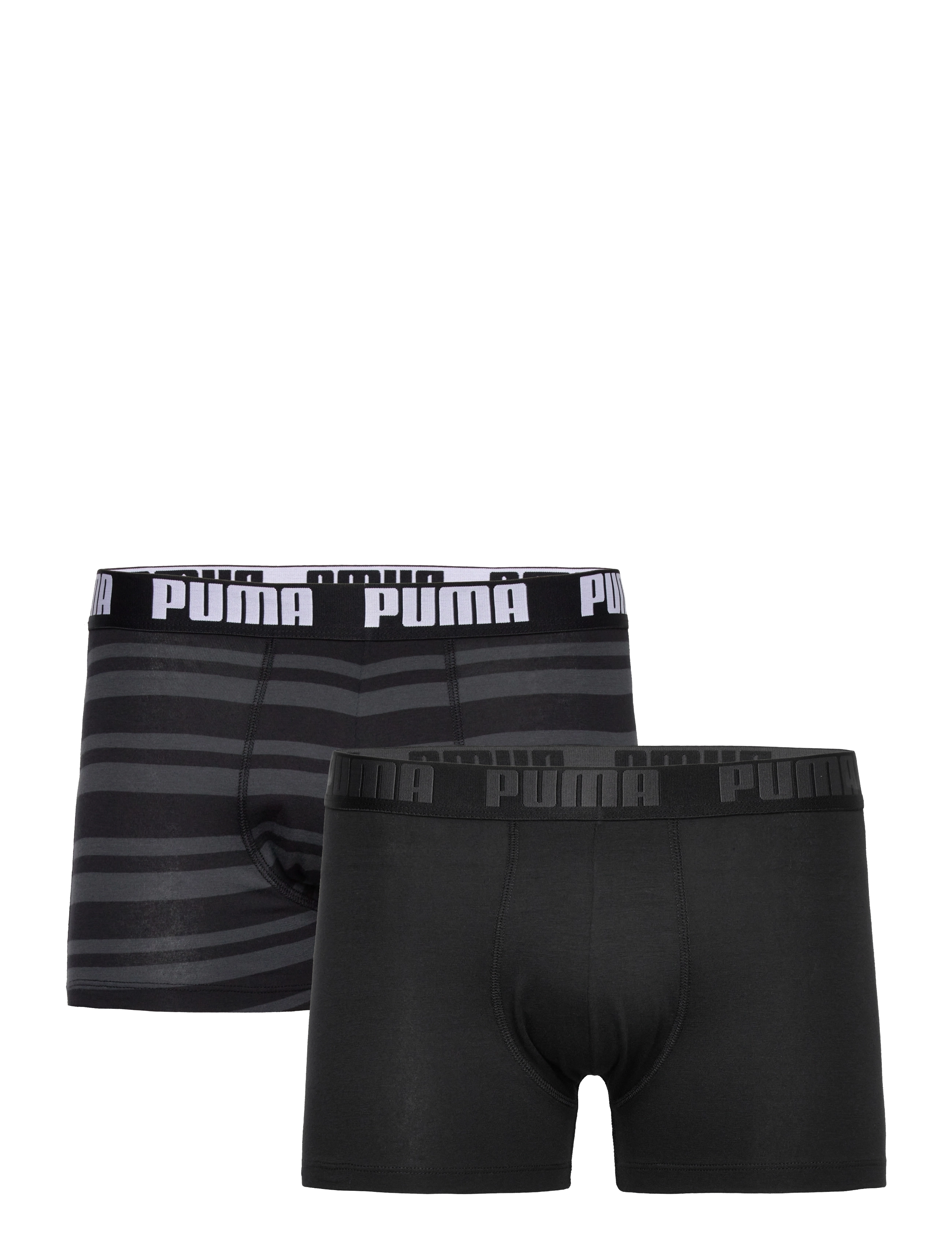 PUMA PUMA MEN EVERYDAY STRIPED BOXERS 2P - Underkläder - BLACK / BLACK / black
