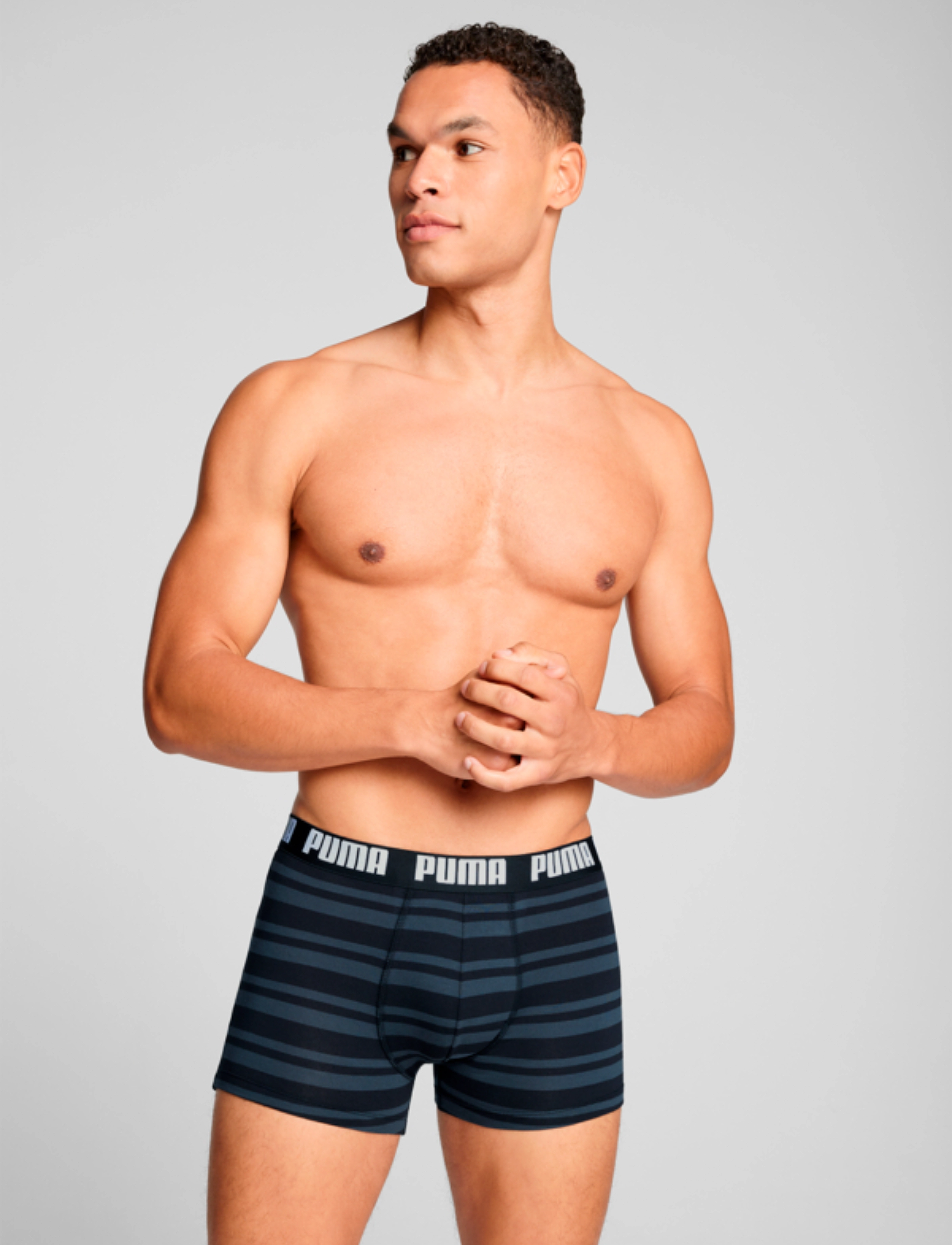 PUMA Puma Men Everyday Striped Boxers 2P, XL, Black, Sport > Boksershorts, Herre