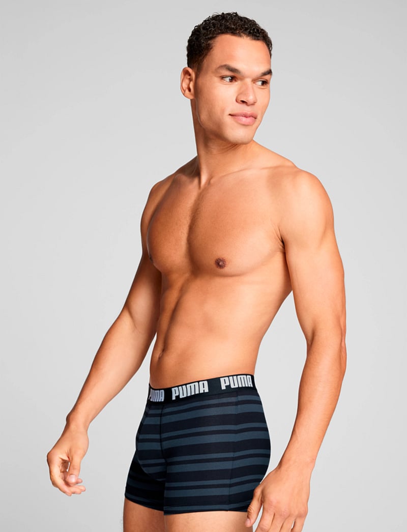 PUMA - PUMA MEN EVERYDAY STRIPED BOXERS 2P - boxers - black / black - 4