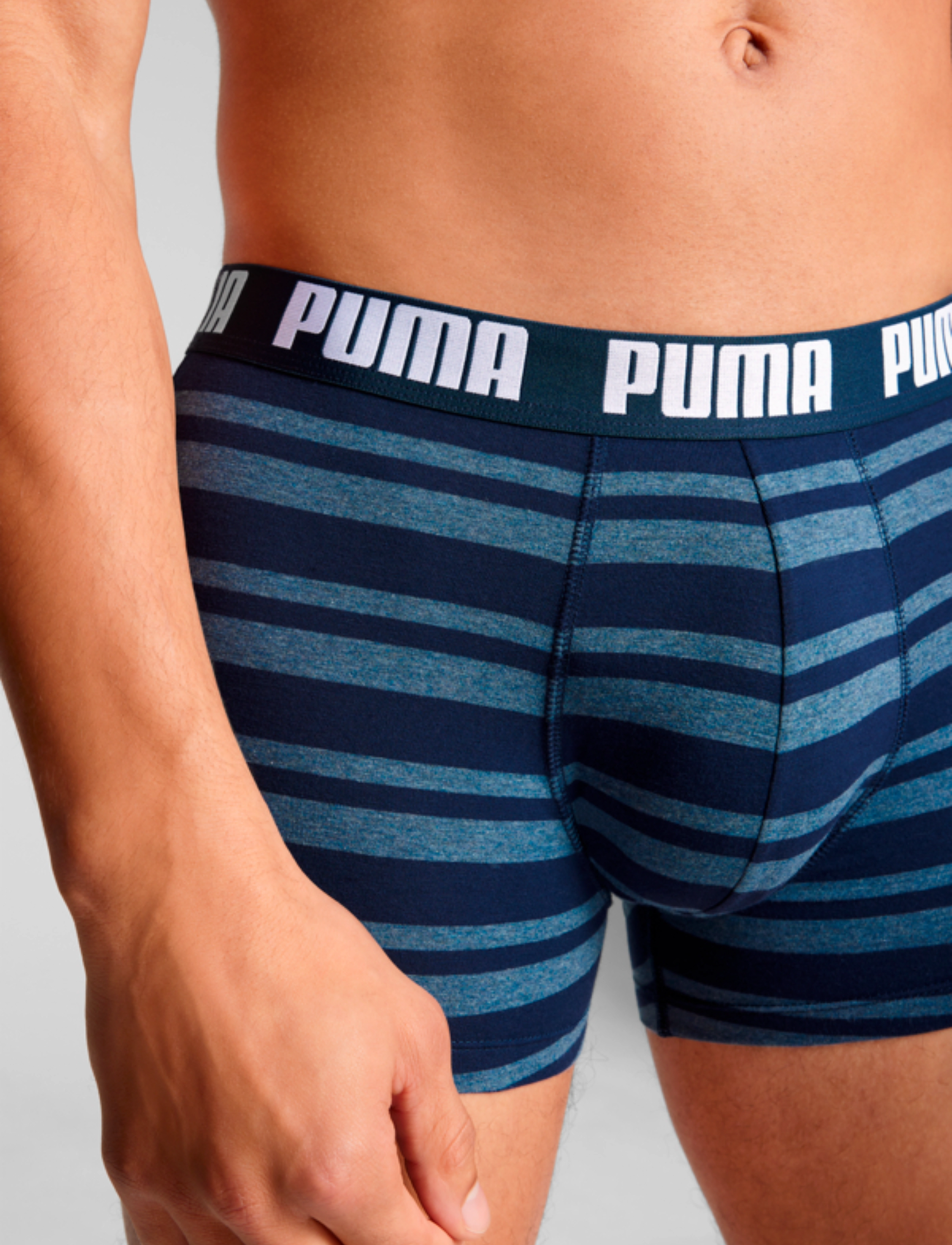 PUMA - PUMA MEN EVERYDAY STRIPED BOXERS 2P - boxershorts - denim - 5