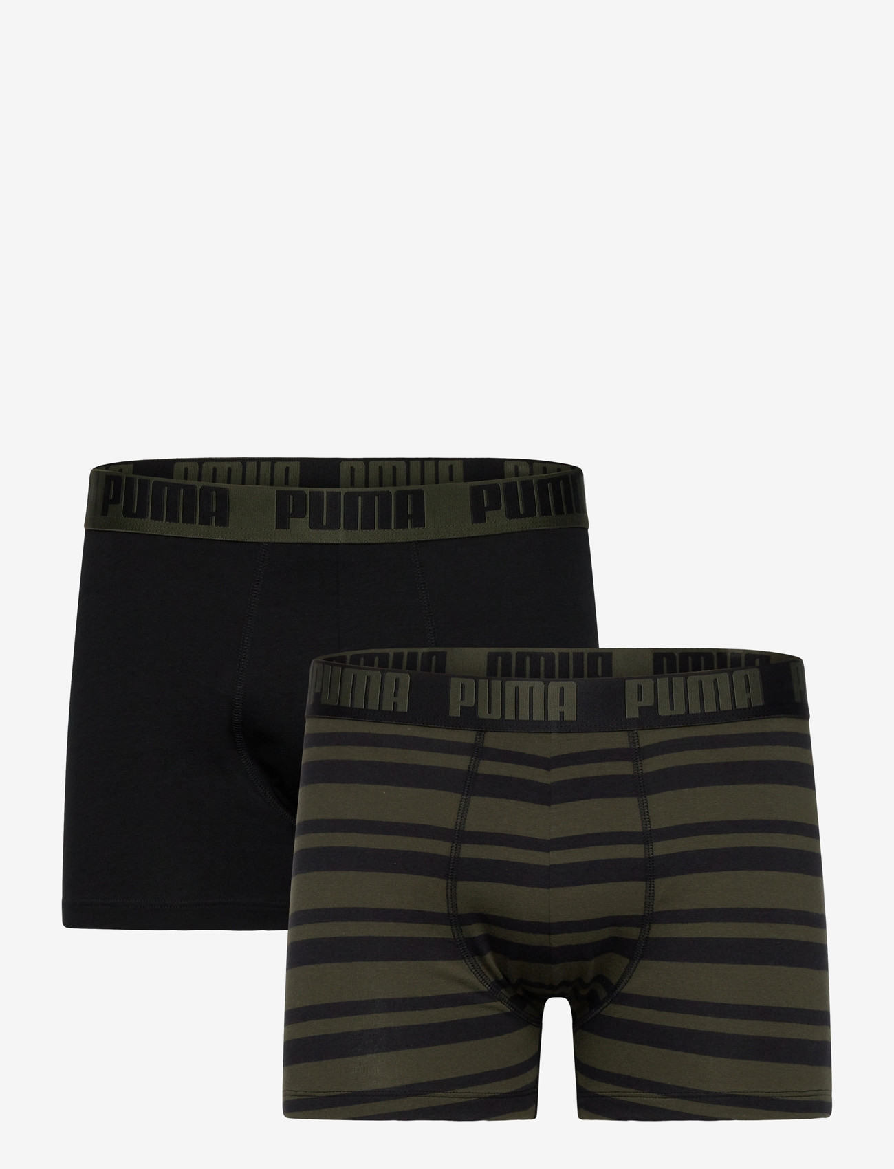 PUMA - PUMA MEN EVERYDAY STRIPED BOXERS 2P - trunks - forest night tonal - 0