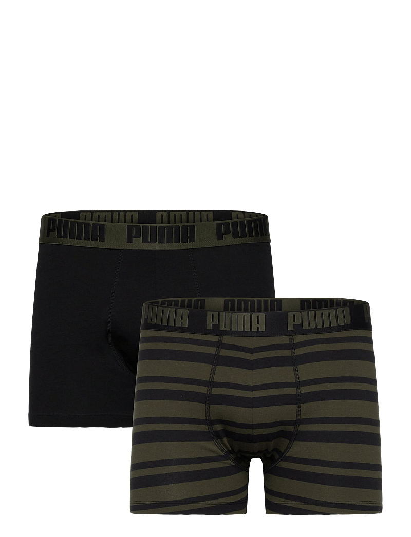 PUMA - PUMA MEN EVERYDAY STRIPED BOXERS 2P - trunks - forest night tonal - 0