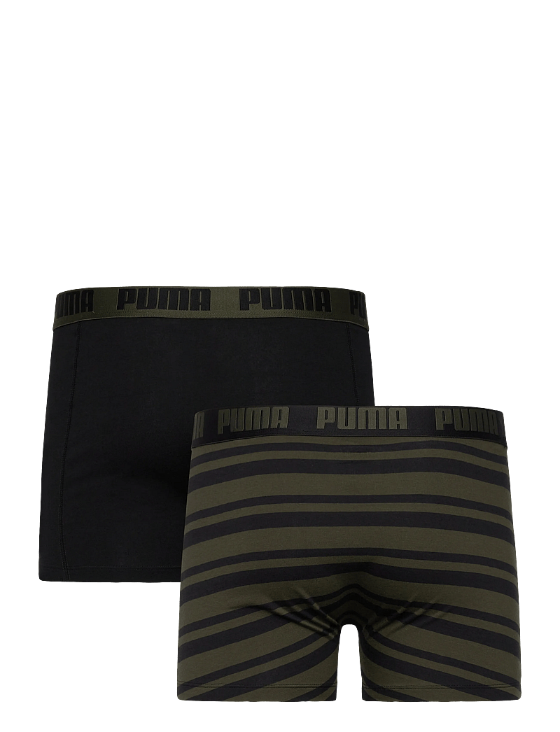 PUMA - PUMA MEN EVERYDAY STRIPED BOXERS 2P - trunks - forest night tonal - 1