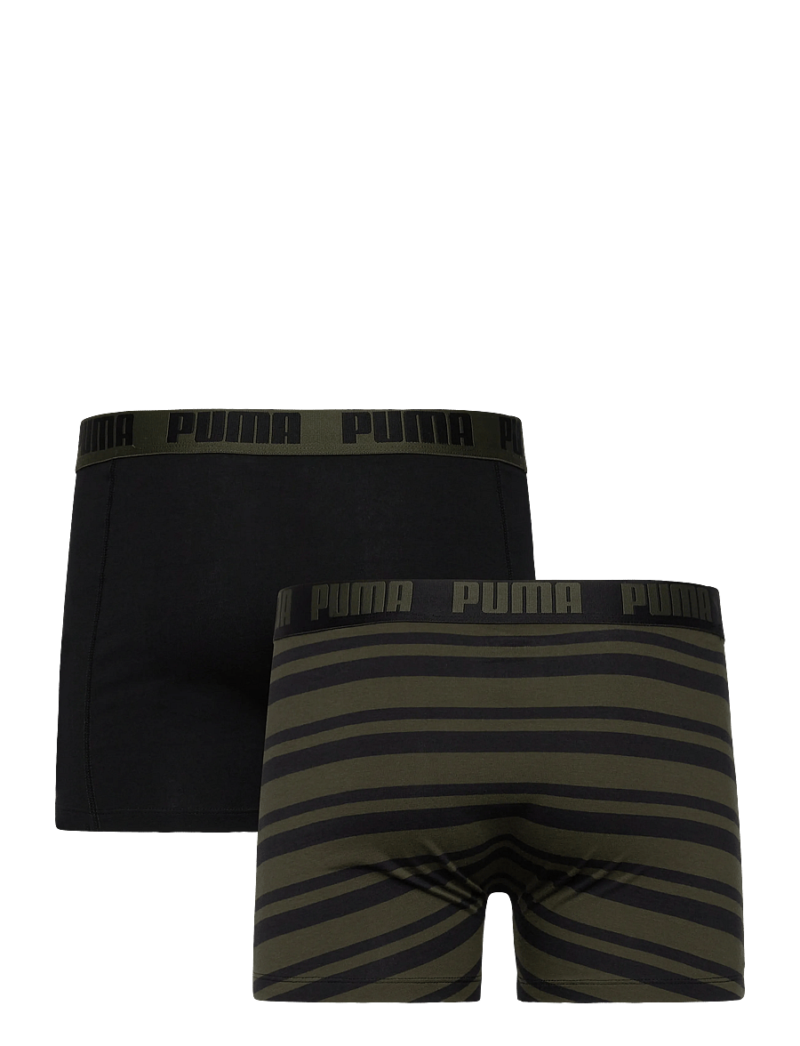 PUMA - PUMA MEN EVERYDAY STRIPED BOXERS 2P - boxershorts - forest night tonal - 1