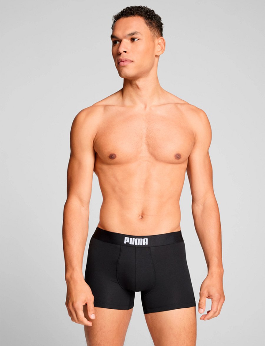 PUMA - PUMA MEN EVERYDAY PLACED LOGO BOXER - boxers - black / black - 2