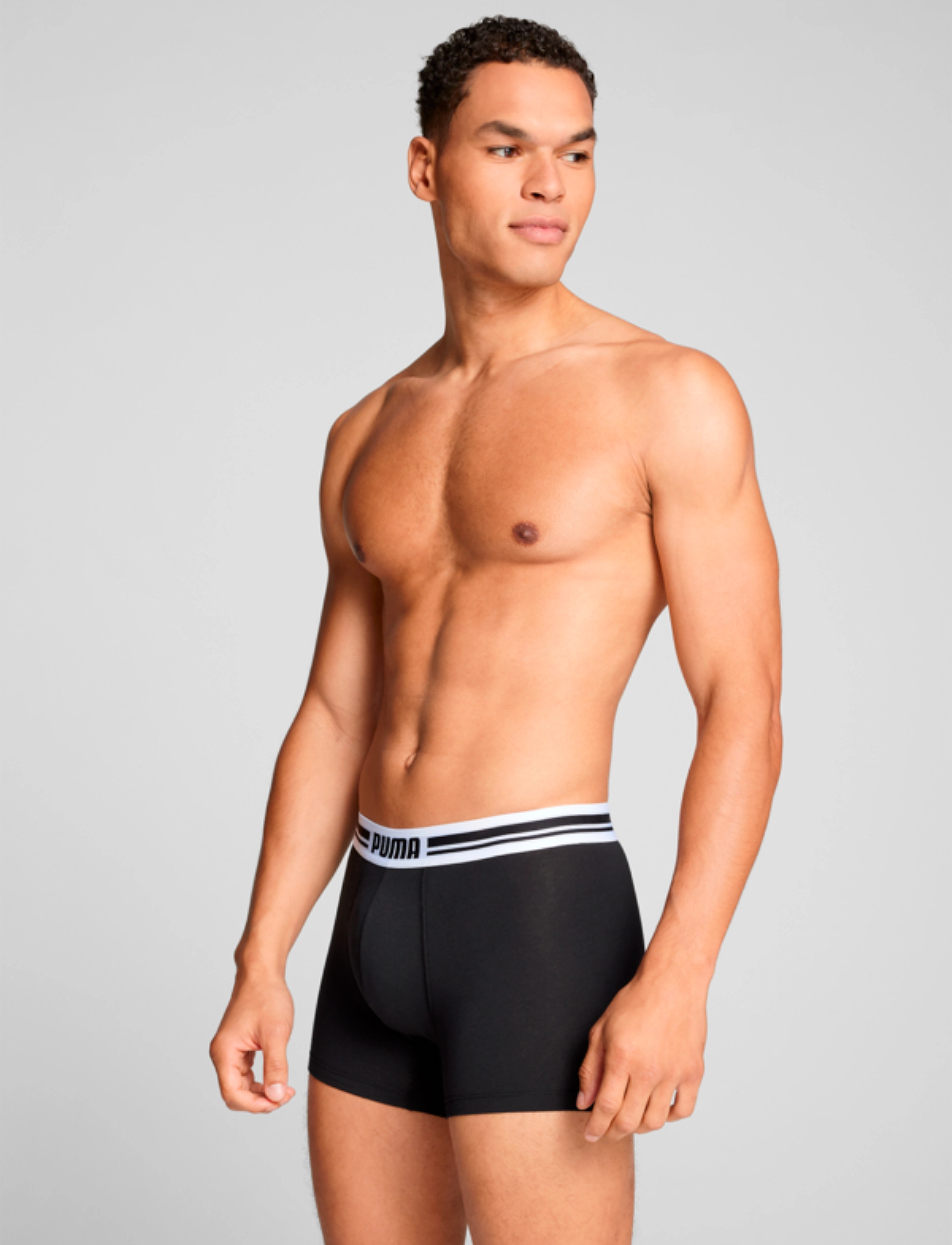 PUMA - PUMA MEN EVERYDAY PLACED LOGO BOXERS 2P - boxerkalsonger - black / black - 4