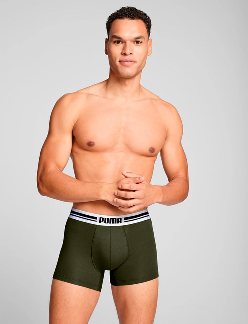 PUMA - PUMA MEN EVERYDAY PLACED LOGO BOXERS 2P - boxer briefs - forest night - 0