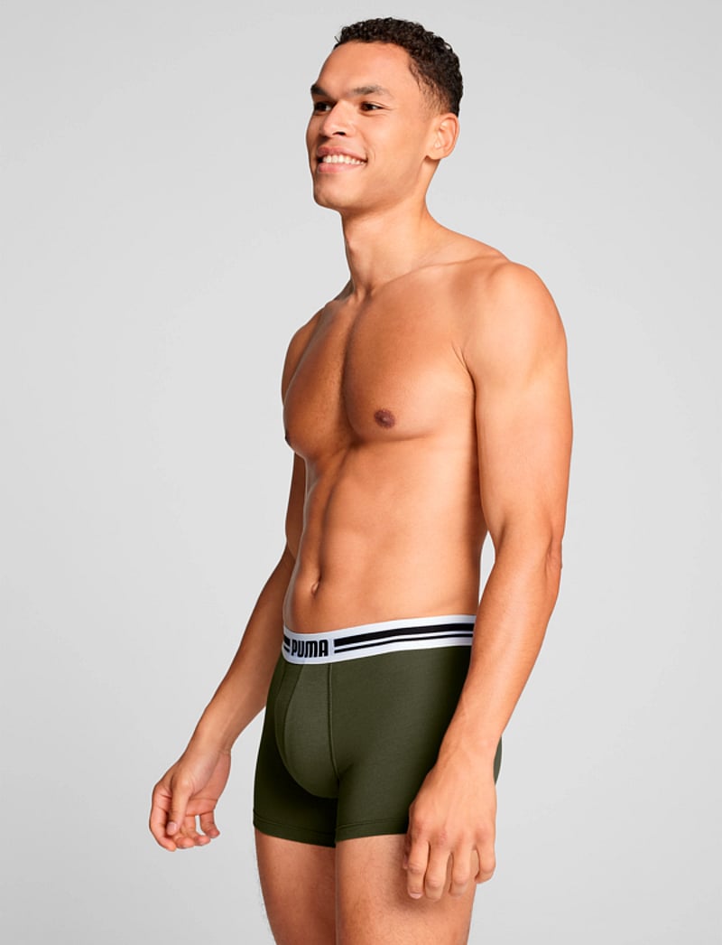 PUMA - PUMA MEN EVERYDAY PLACED LOGO BOXERS 2P - boxer briefs - forest night - 4